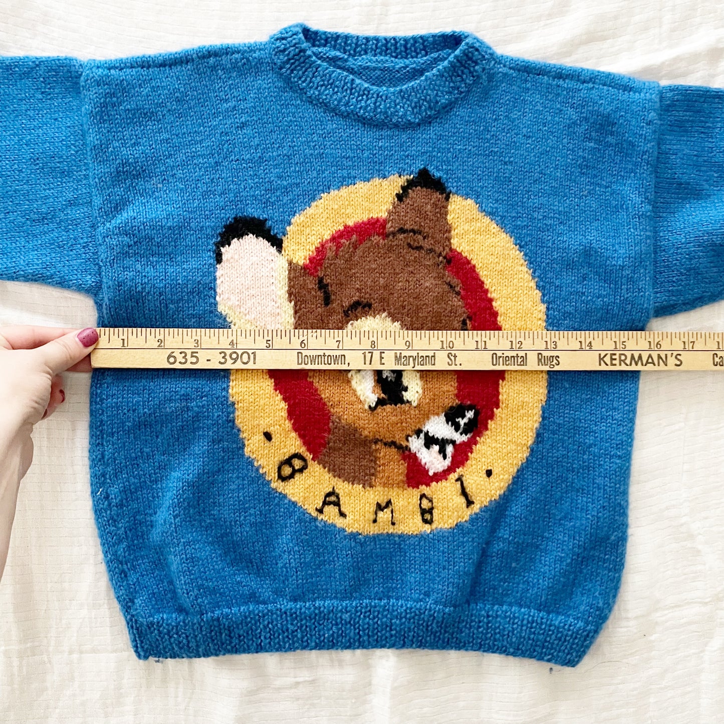 Handknit Bambi Sweater - Yellow Clover Vintage Kids Clothes