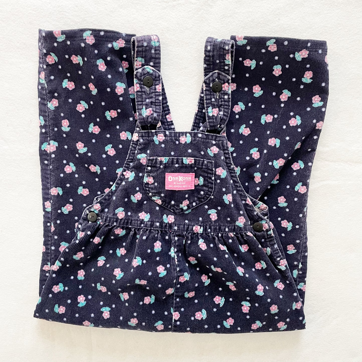 OshKosh Cord Bow Back Overalls - Yellow Clover Vintage Kids Clothes