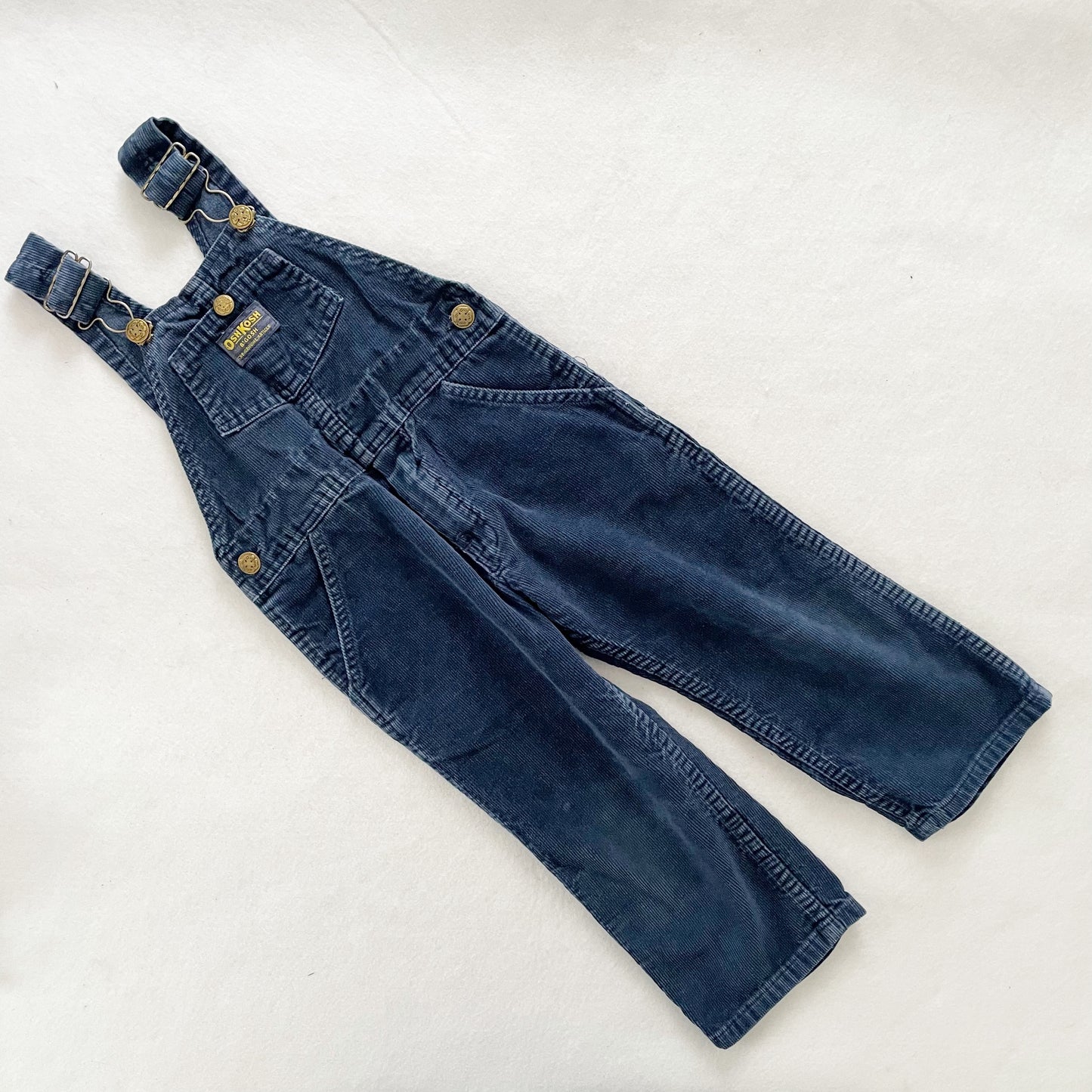 OshKosh Blue Cord Overalls - Yellow Clover Vintage Kids Clothes