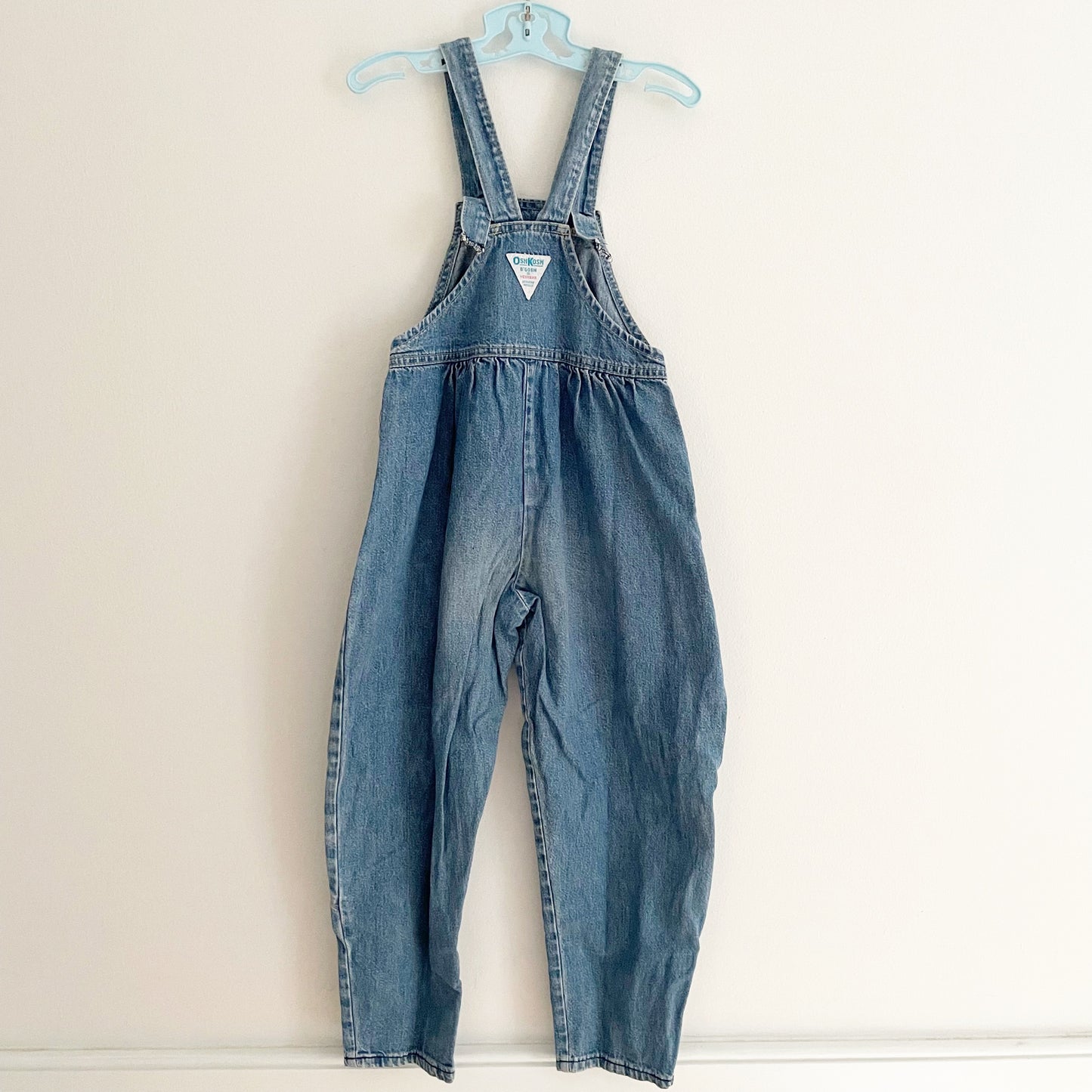 OshKosh Lighter Wash Denim Bubble Overalls - Yellow Clover Vintage Kids Clothes