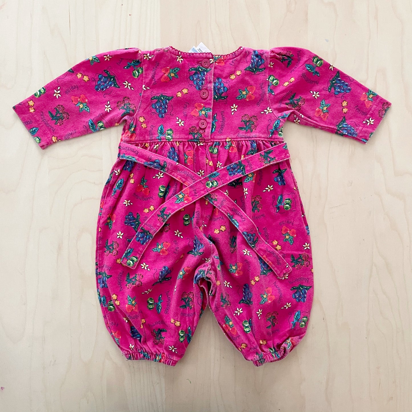 Baby B’gosh Fruit Print Jersey Romper - Yellow Clover Vintage Kids Clothes