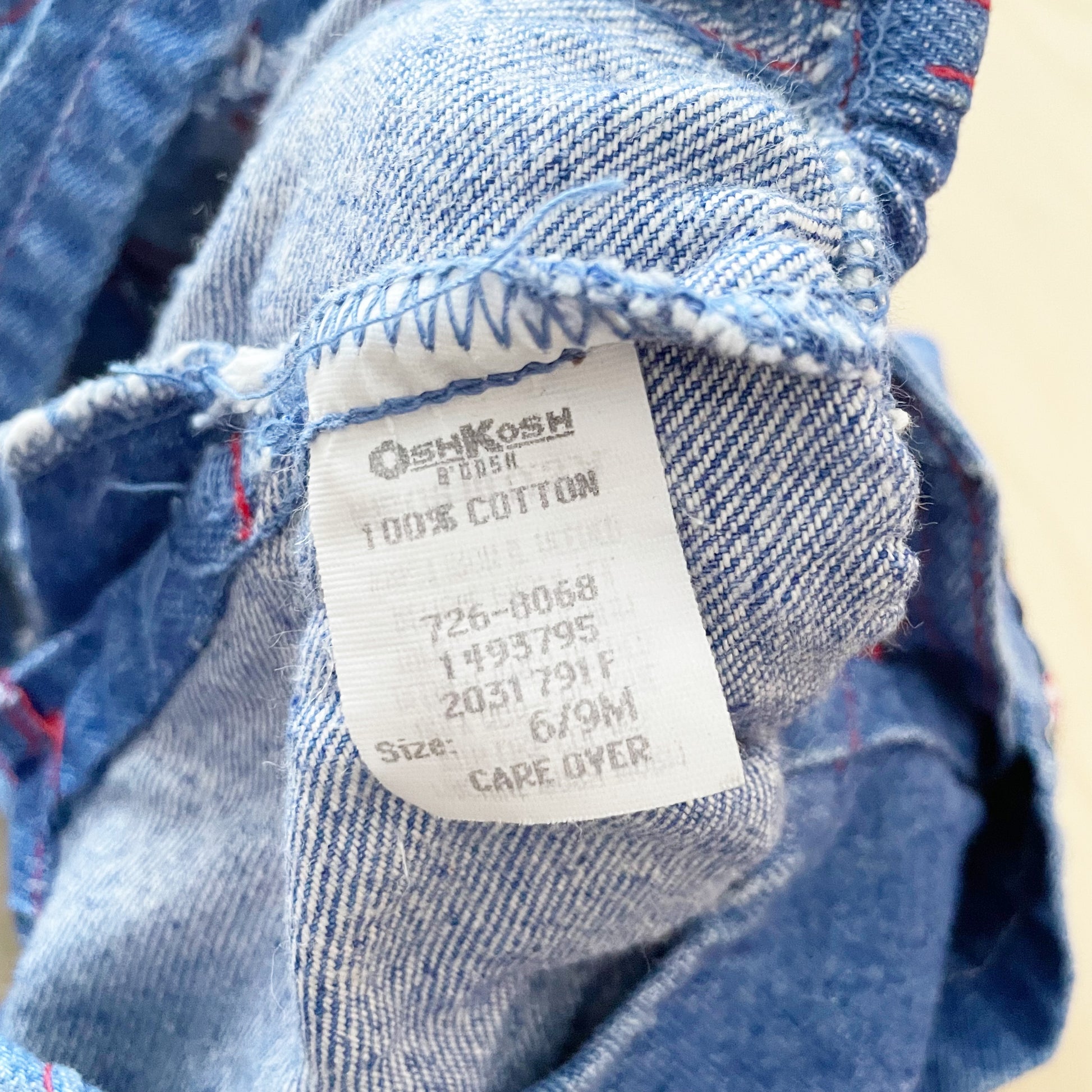 OshKosh Blue Wash Denim Train Bubble Overalls - Yellow Clover Vintage Kids Clothes