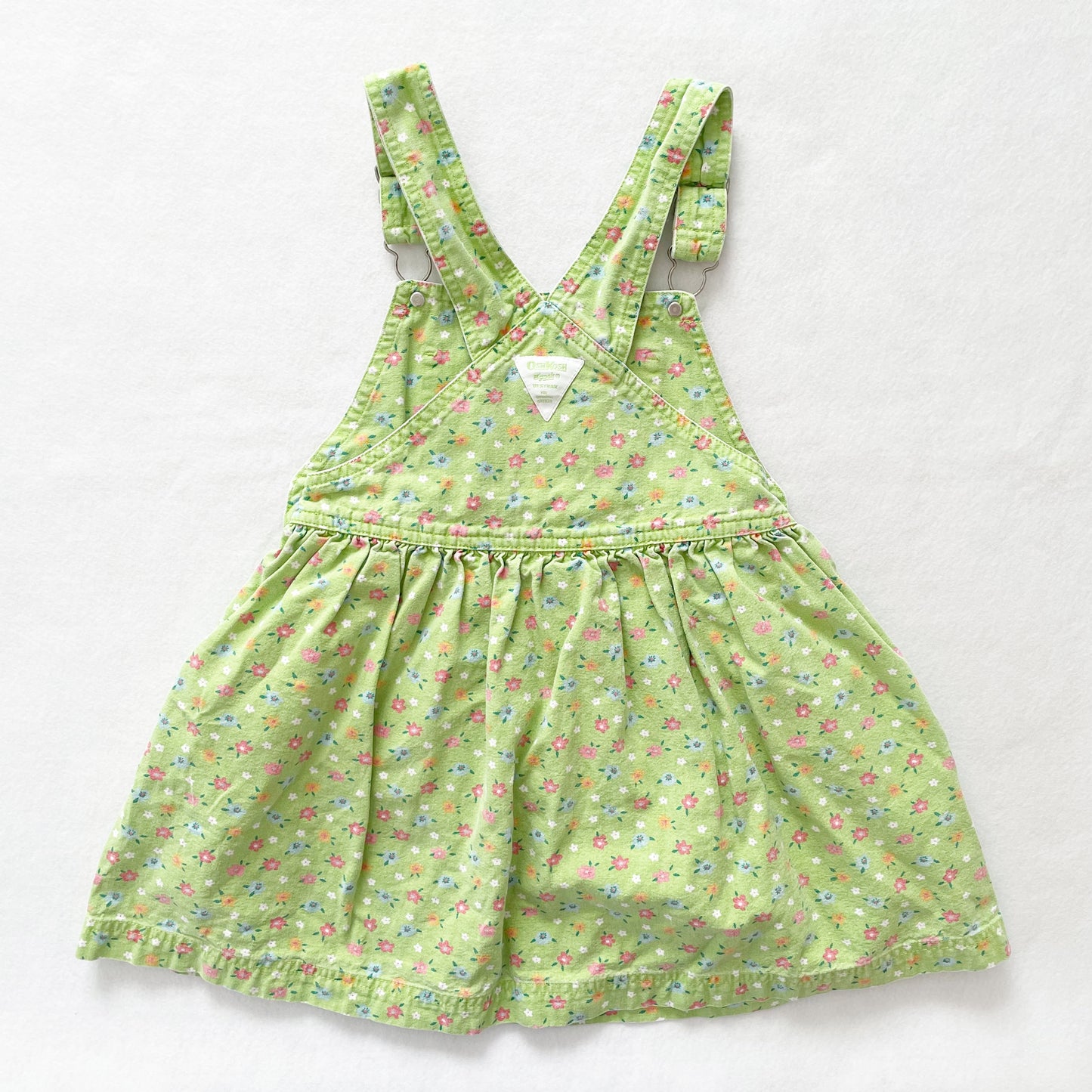 OshKosh Green Floral Skirtall - Yellow Clover Vintage Kids Clothes