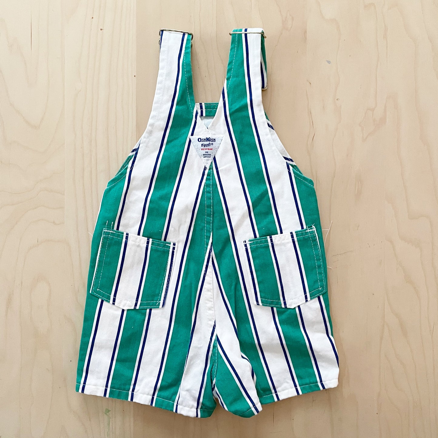 OshKosh Green Wide Stripe Shortalls