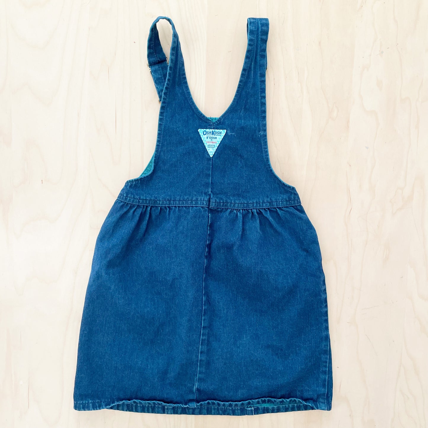 OshKosh Teal Wash Pocket Skirtall - Yellow Clover Vintage Kids Clothes