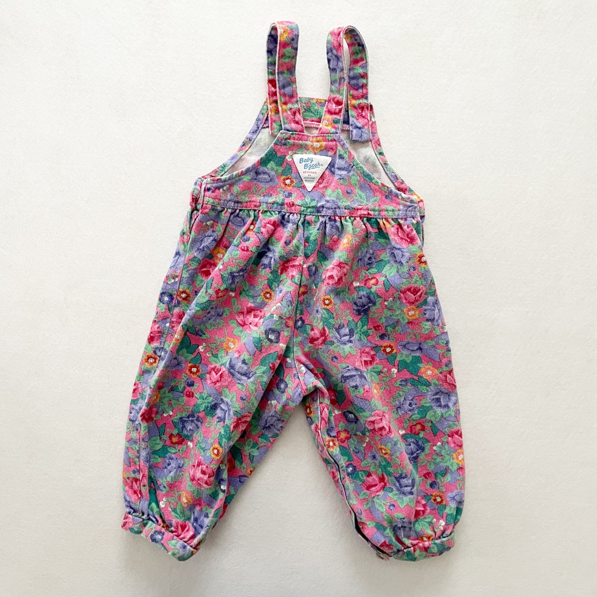 Baby B’gosh Floral Print Bubble Overalls - Yellow Clover Vintage Kids Clothes