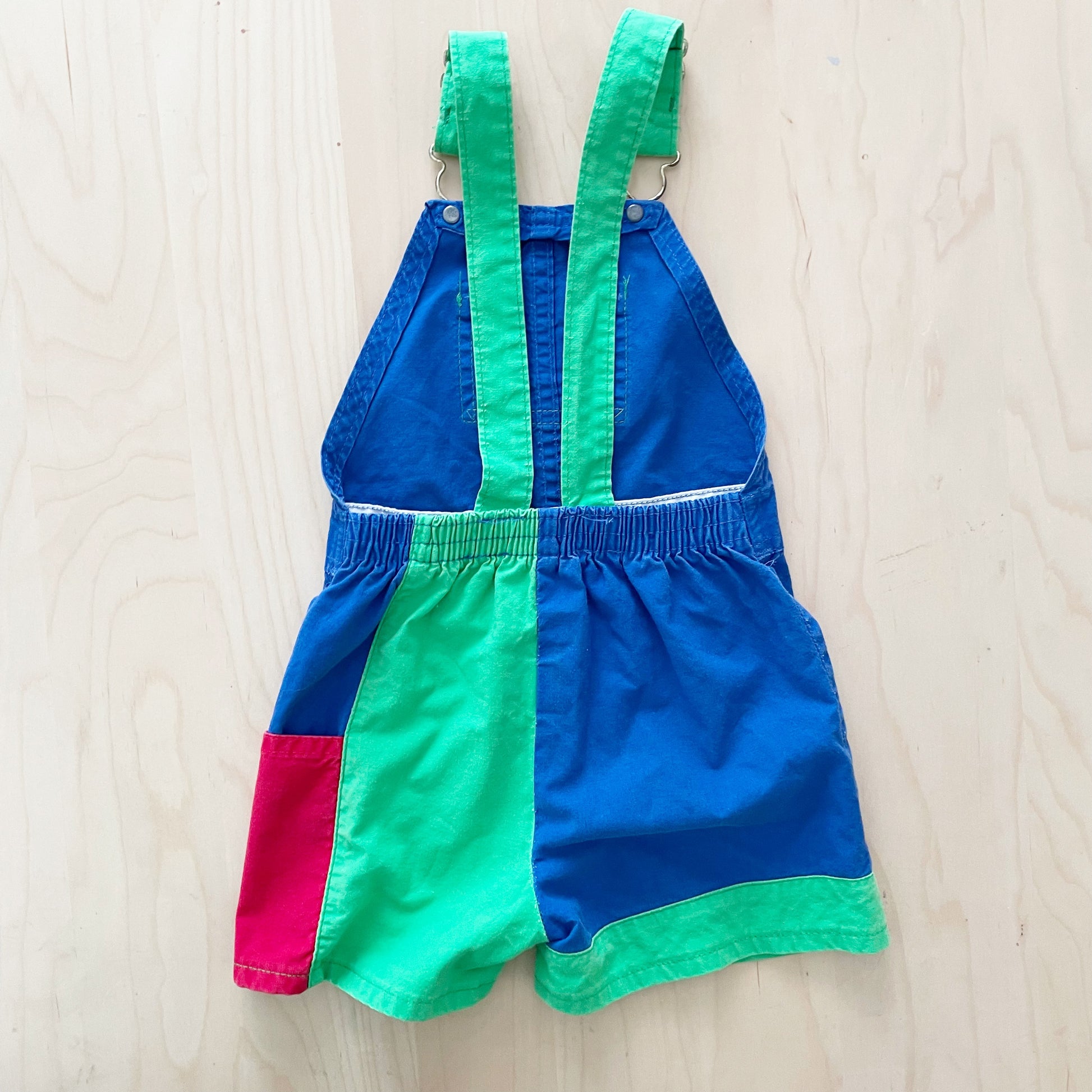 OshKosh Big Fun Colorblock Shortalls - Yellow Clover Vintage Kids Clothes