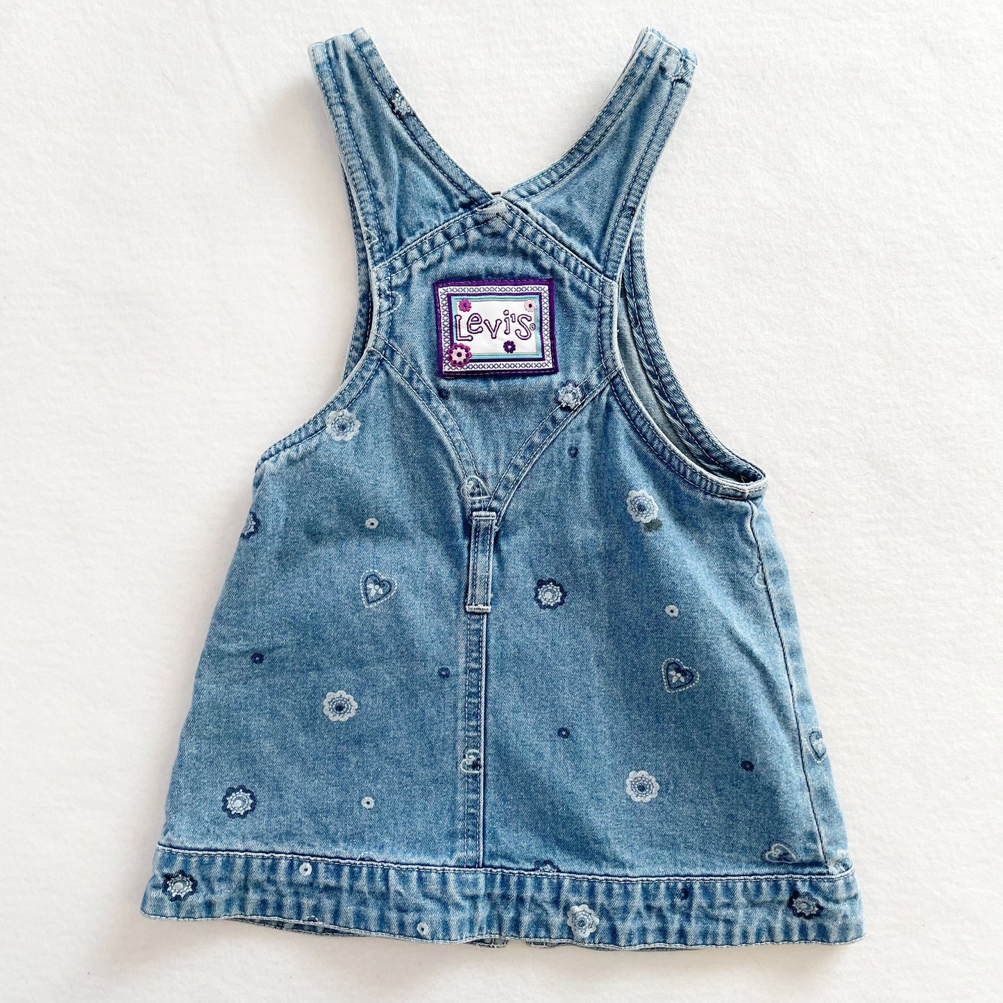 Levi’s Flower Print Denim Dress • 2T - Yellow Clover Vintage Kids Clothes