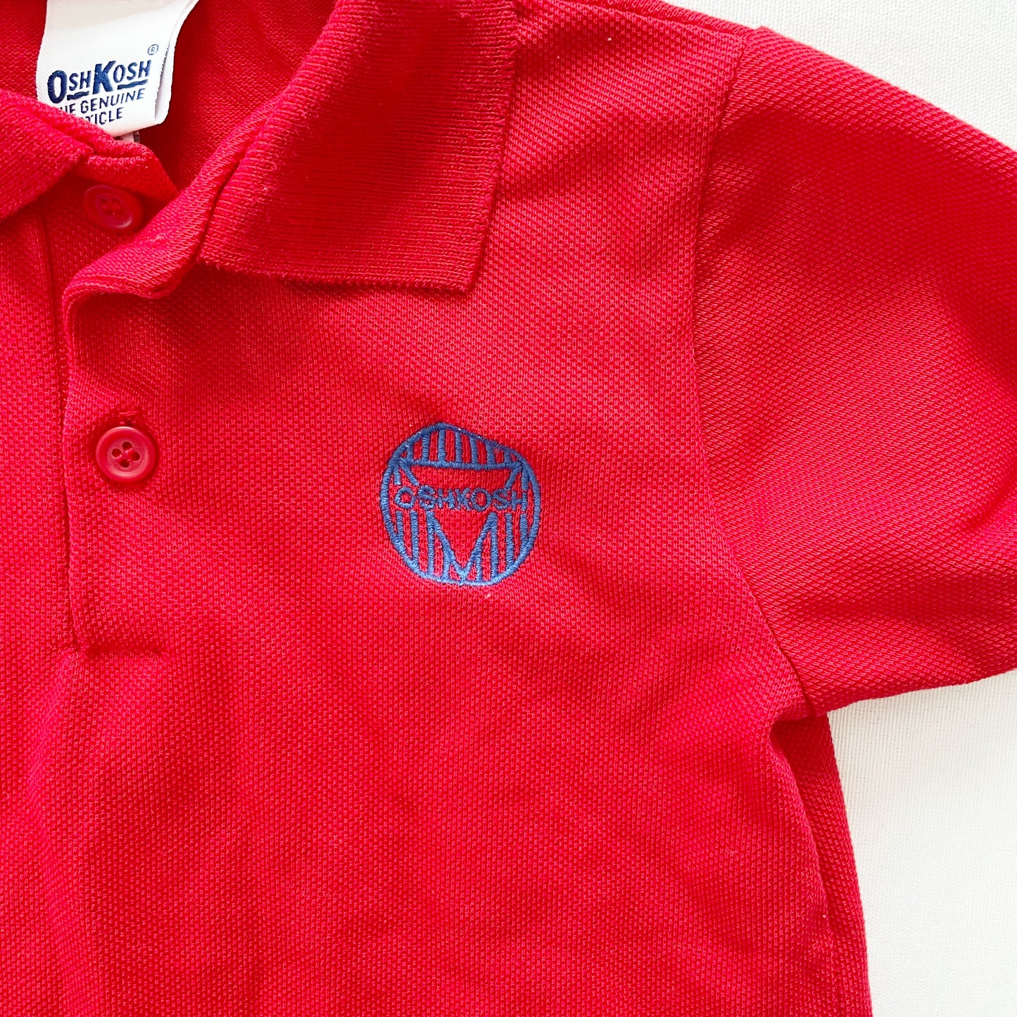 OshKosh Embroidered Logo Polo Shirt - Yellow Clover Vintage Kids Clothes