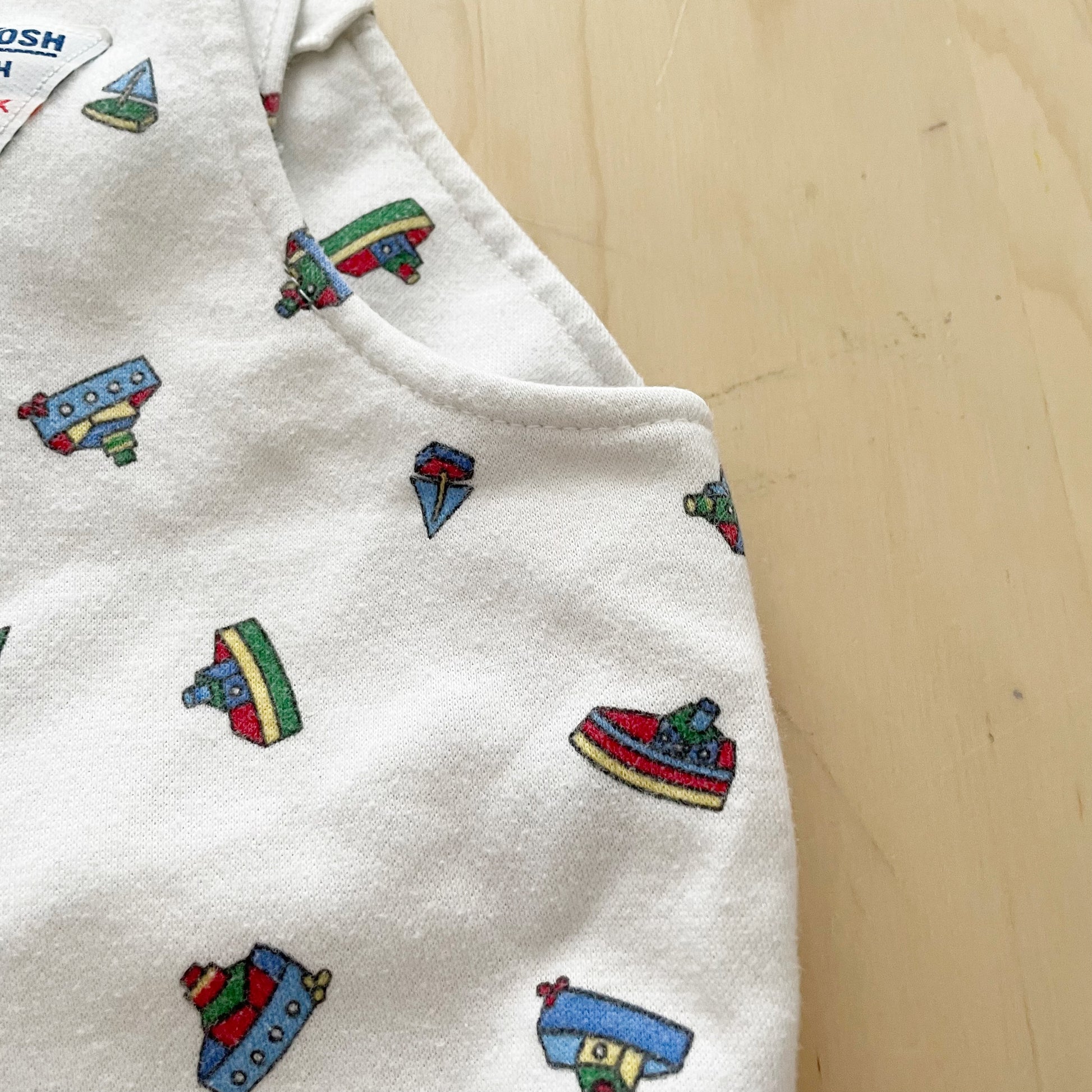 OshKosh Boat Jersey Bubble Romper - Yellow Clover Vintage Kids Clothes