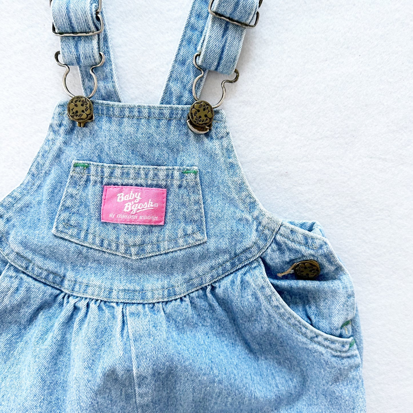 Baby B’gosh Lighter Wash Bubble Overalls - Yellow Clover Vintage Kids Clothes