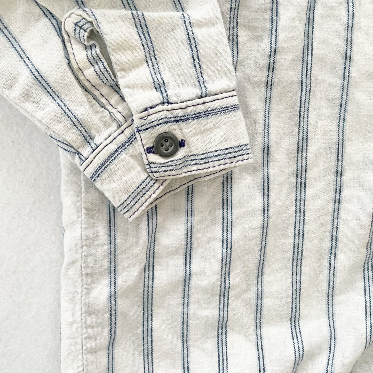 OshKosh Work Wear Striped Button Down - Yellow Clover Vintage Kids Clothes