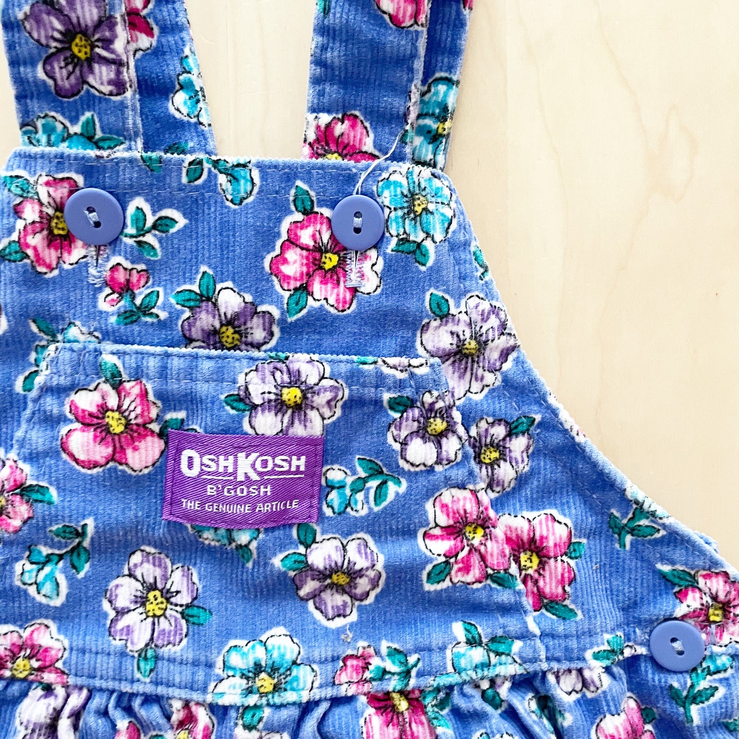 OshKosh Periwinkle Floral Cord Overalls