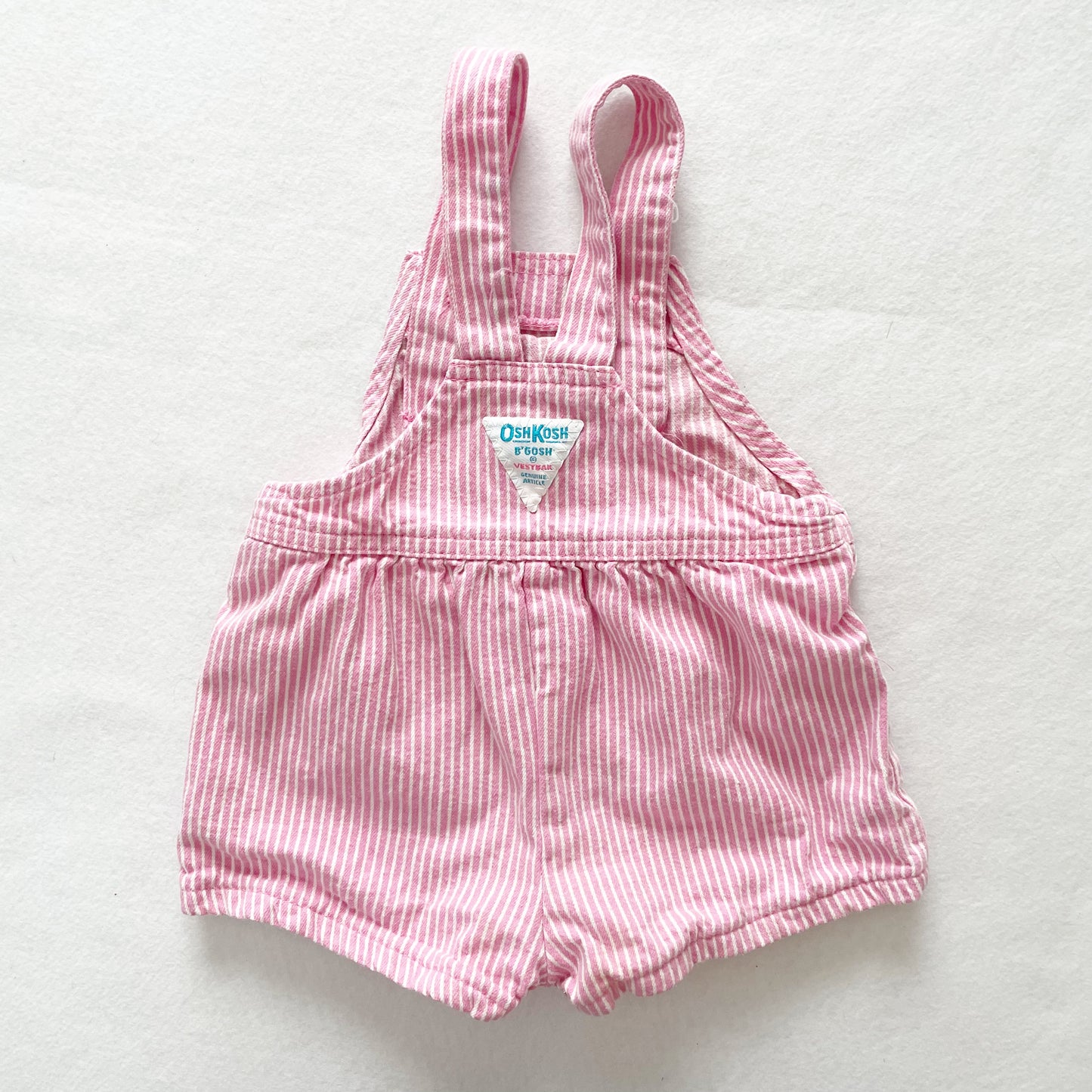 OshKosh Light Pink Hickory Stripe Bubble Shortalls