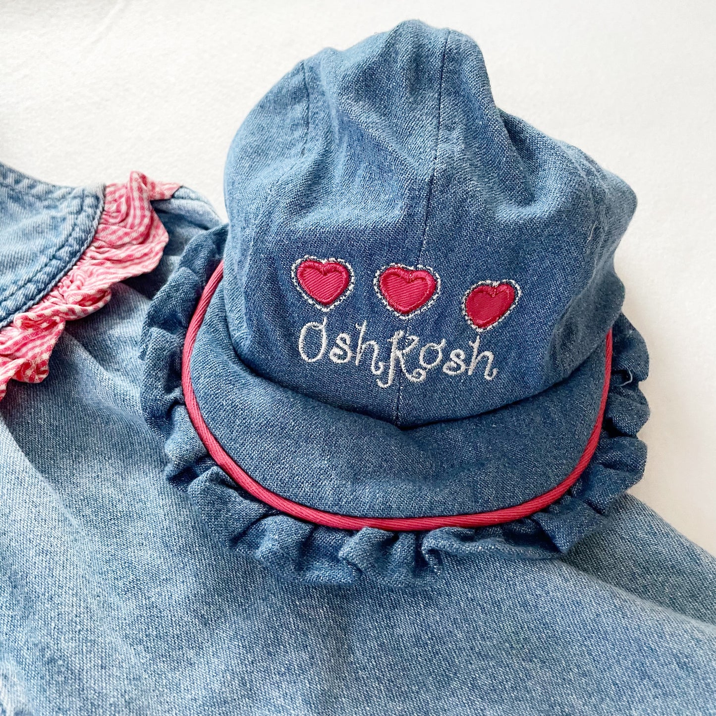 Baby B’gosh Lighter Denim Bubble Overalls with Hat