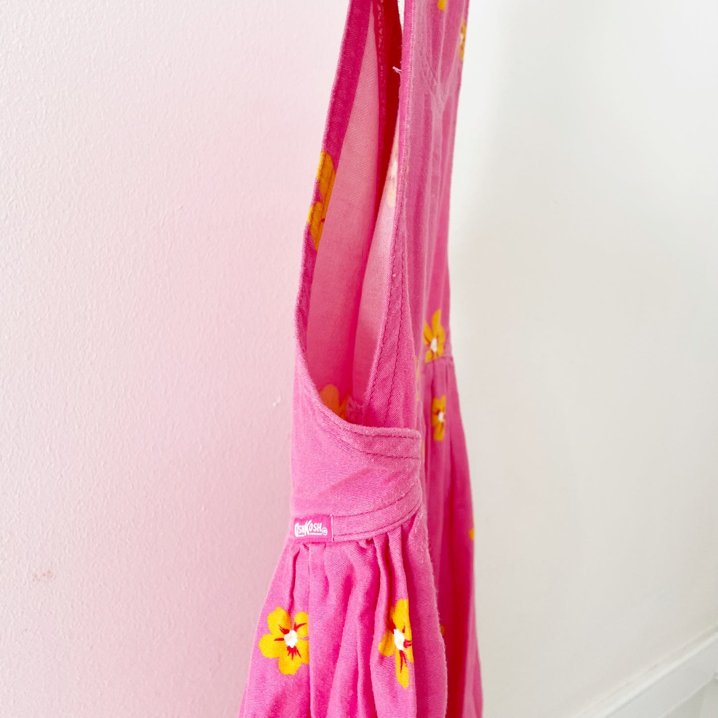 OshKosh Pink Tropical Floral Dress - Yellow Clover Vintage Kids Clothes