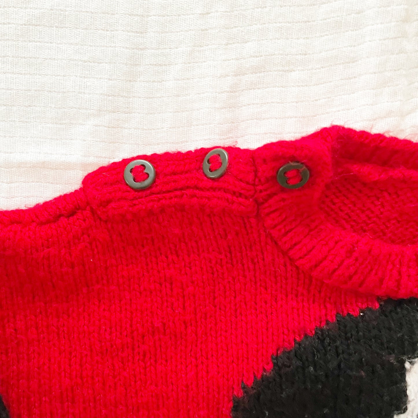 Handknit Red 101 Dalmatians Sweater - Yellow Clover Vintage Kids Clothes