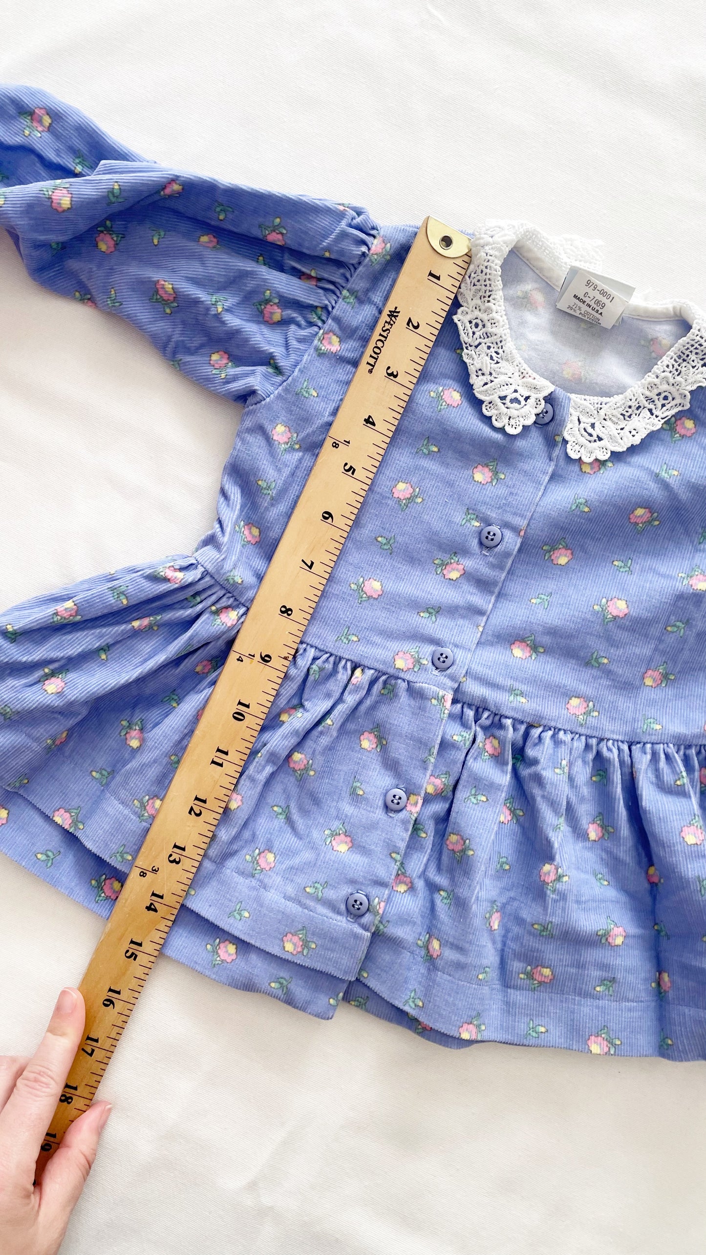 OshKosh Floral Cord Lace Collar Dress