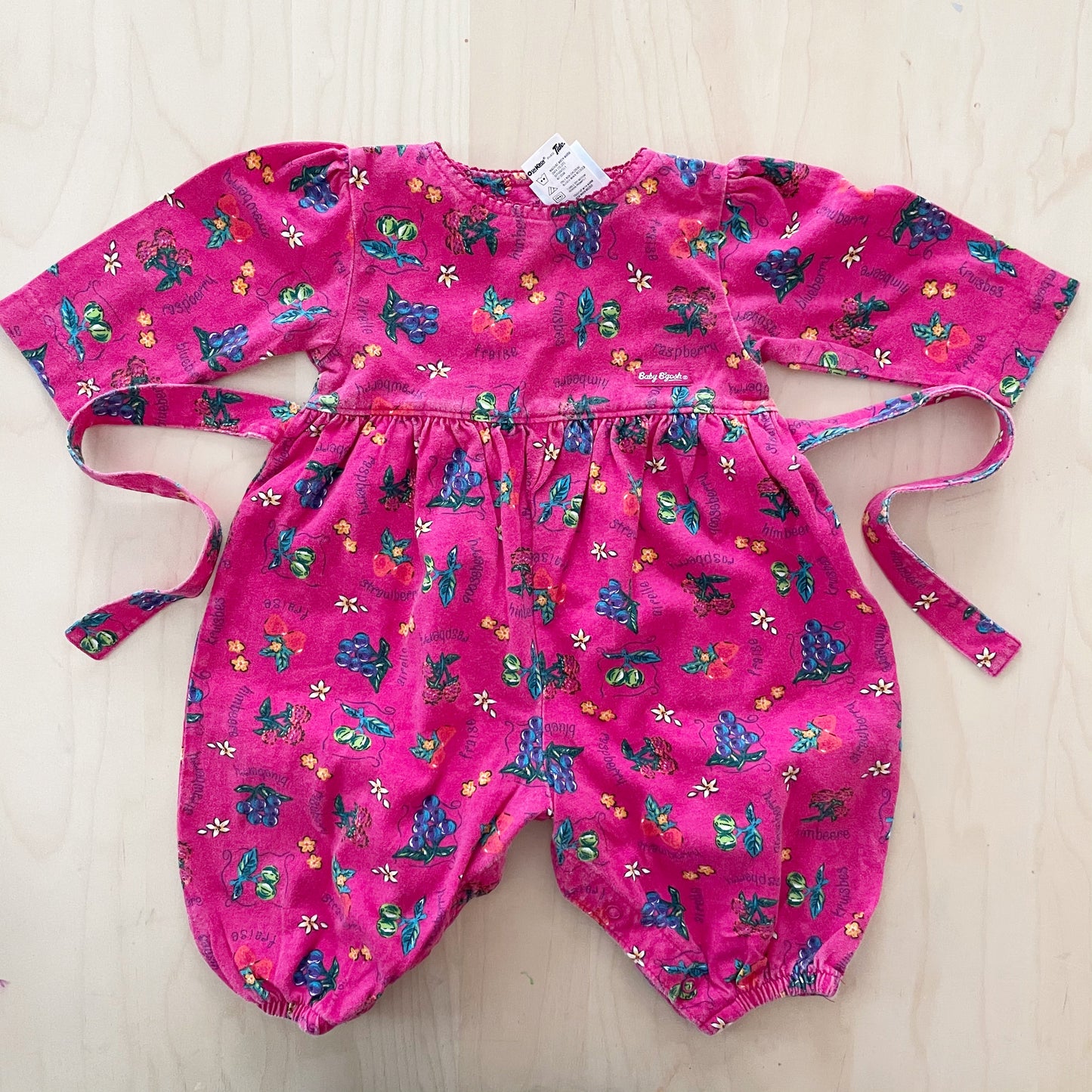 Baby B’gosh Fruit Print Jersey Romper - Yellow Clover Vintage Kids Clothes