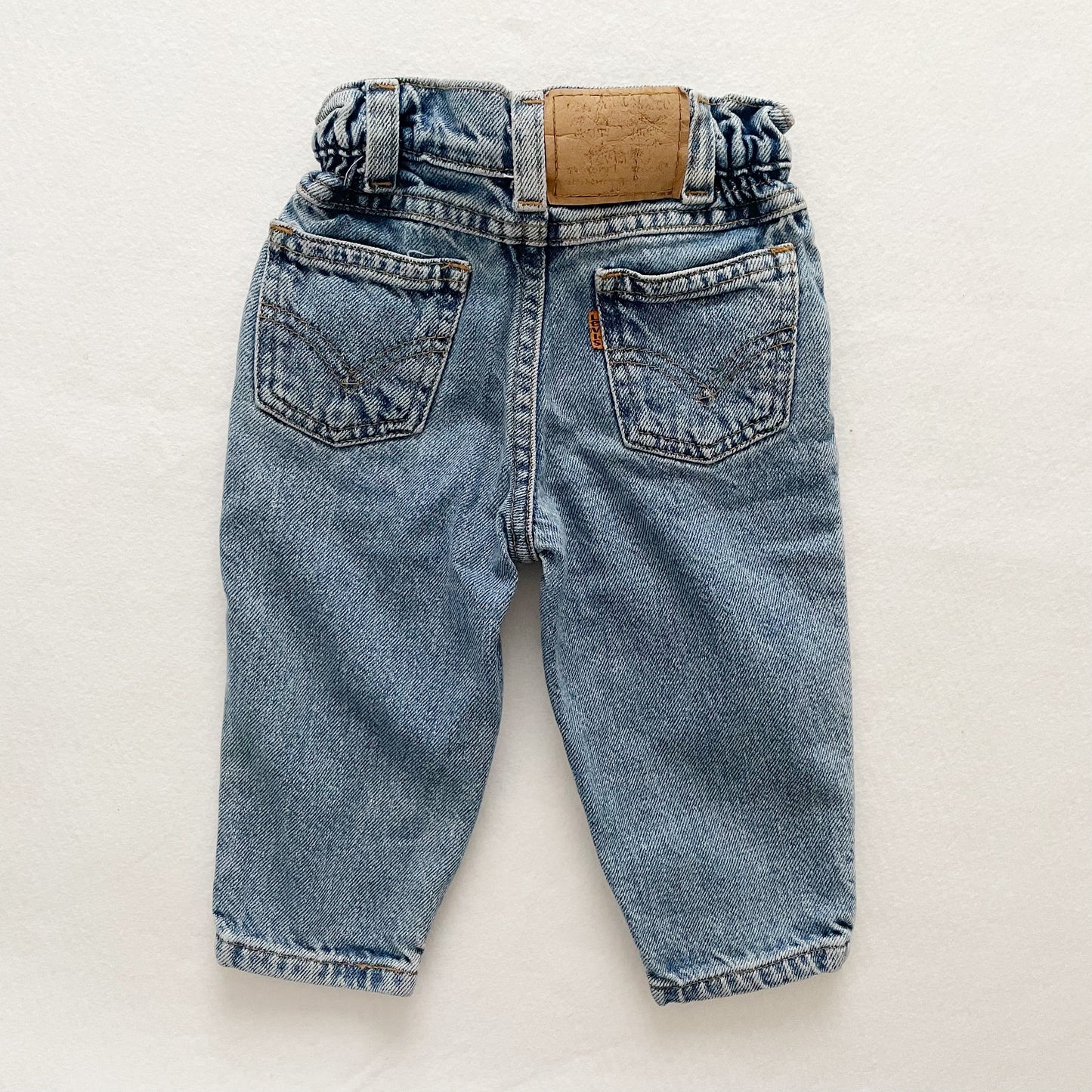 Levi’s Cinch Waist Orange Tab Jeans - Yellow Clover Vintage Kids Clothes