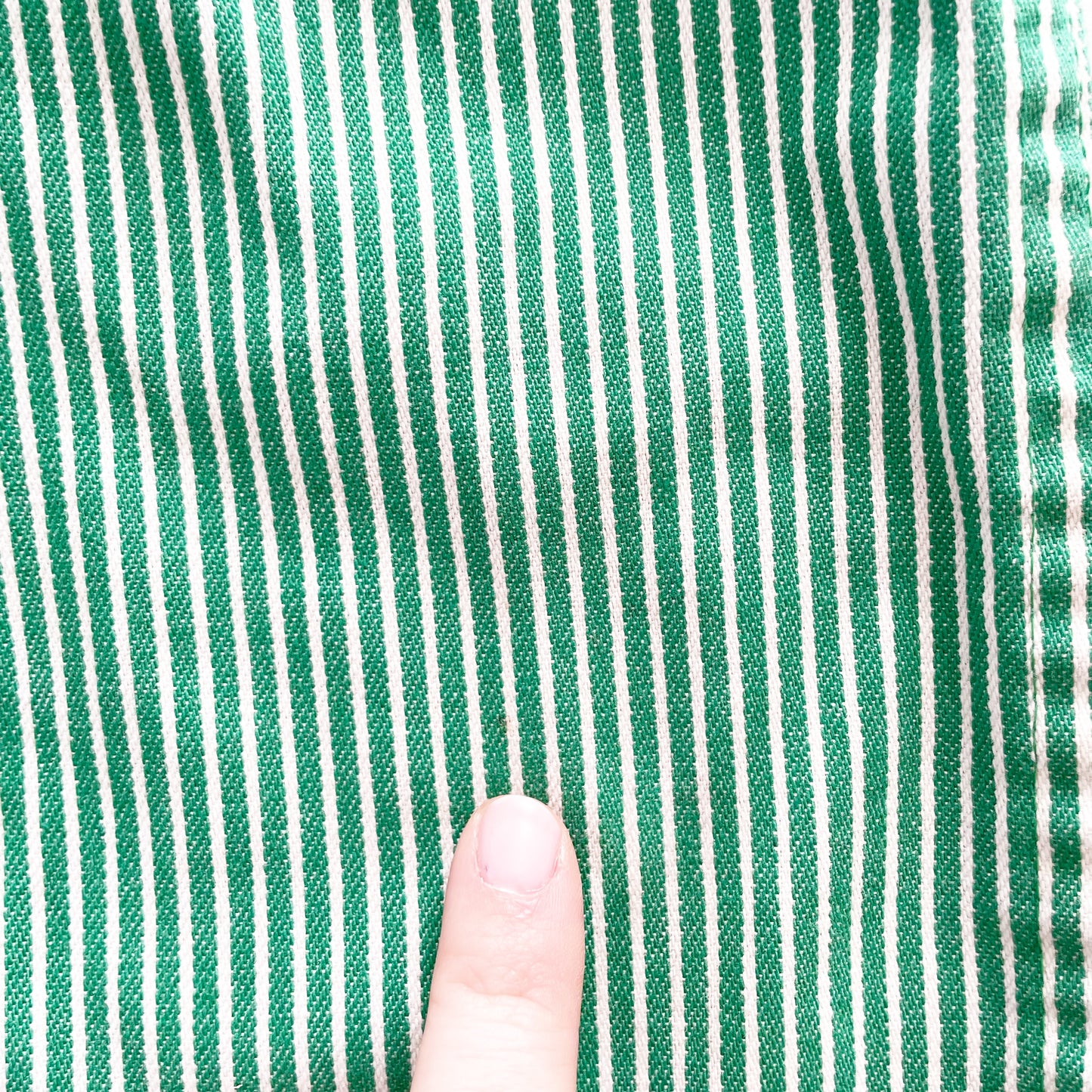 OshKosh Green Hickory Stripe Overalls - Yellow Clover Vintage Kids Clothes