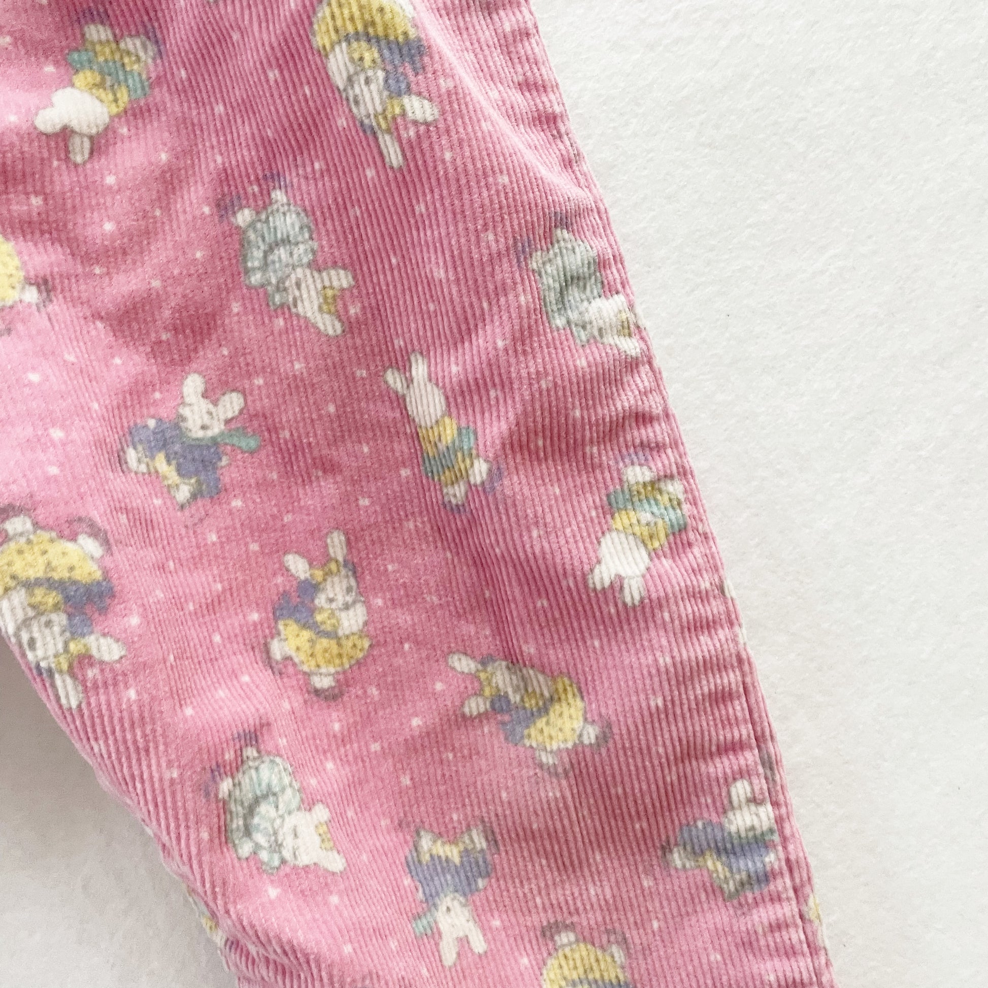 OshKosh Skating Bunnies Bow Back Overalls - Yellow Clover Vintage Kids Clothes