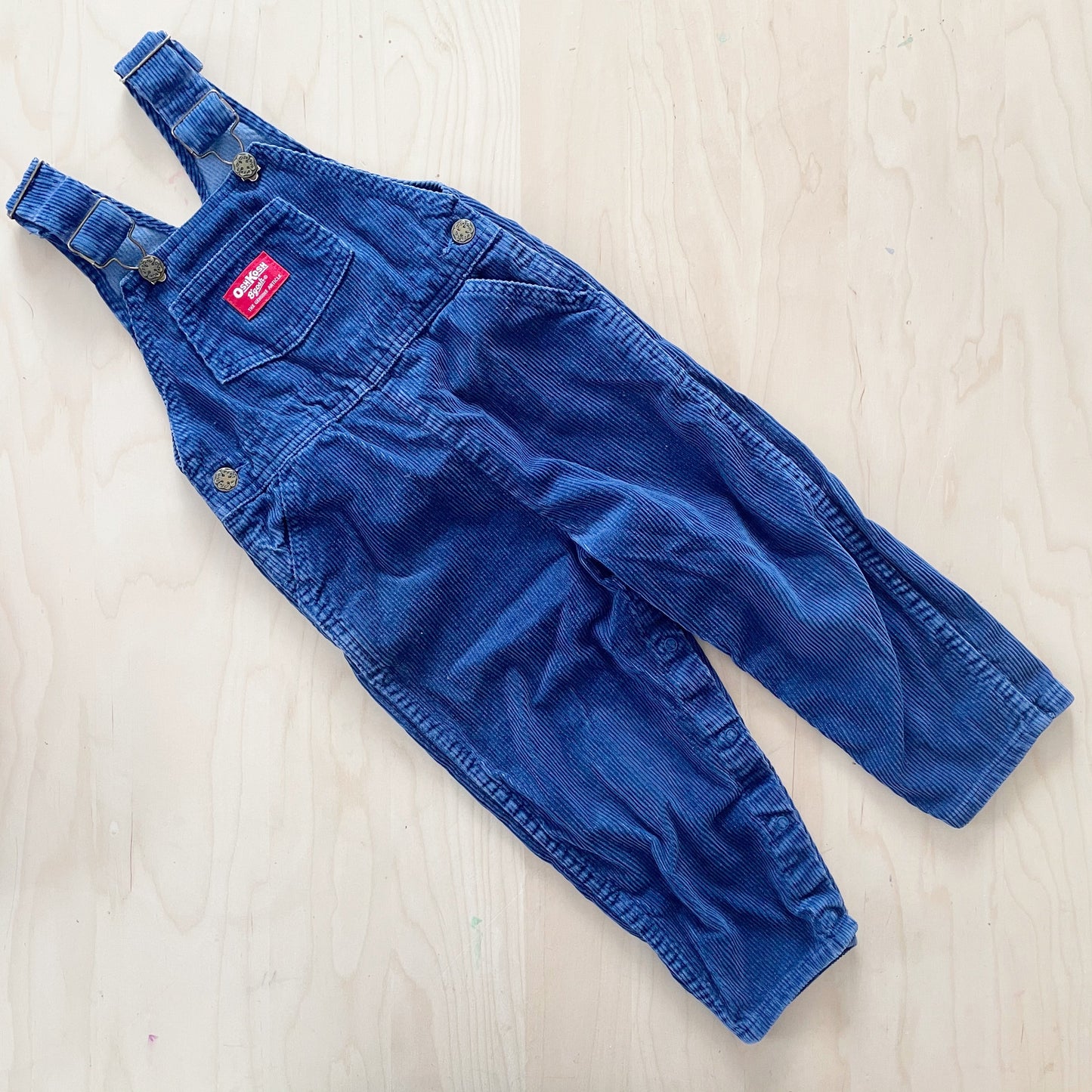 OshKosh Navy Blue Chunky Cord Overalls - Yellow Clover Vintage Kids Clothes