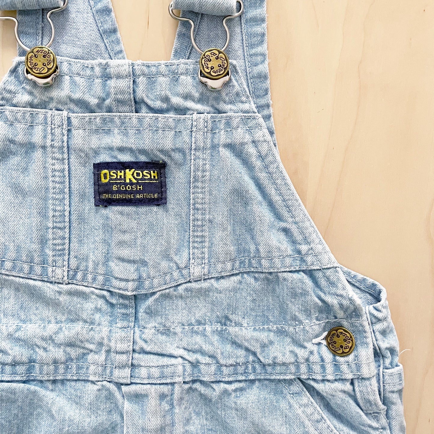 OshKosh Light Stone Wash Shortalls - Yellow Clover Vintage Kids Clothes