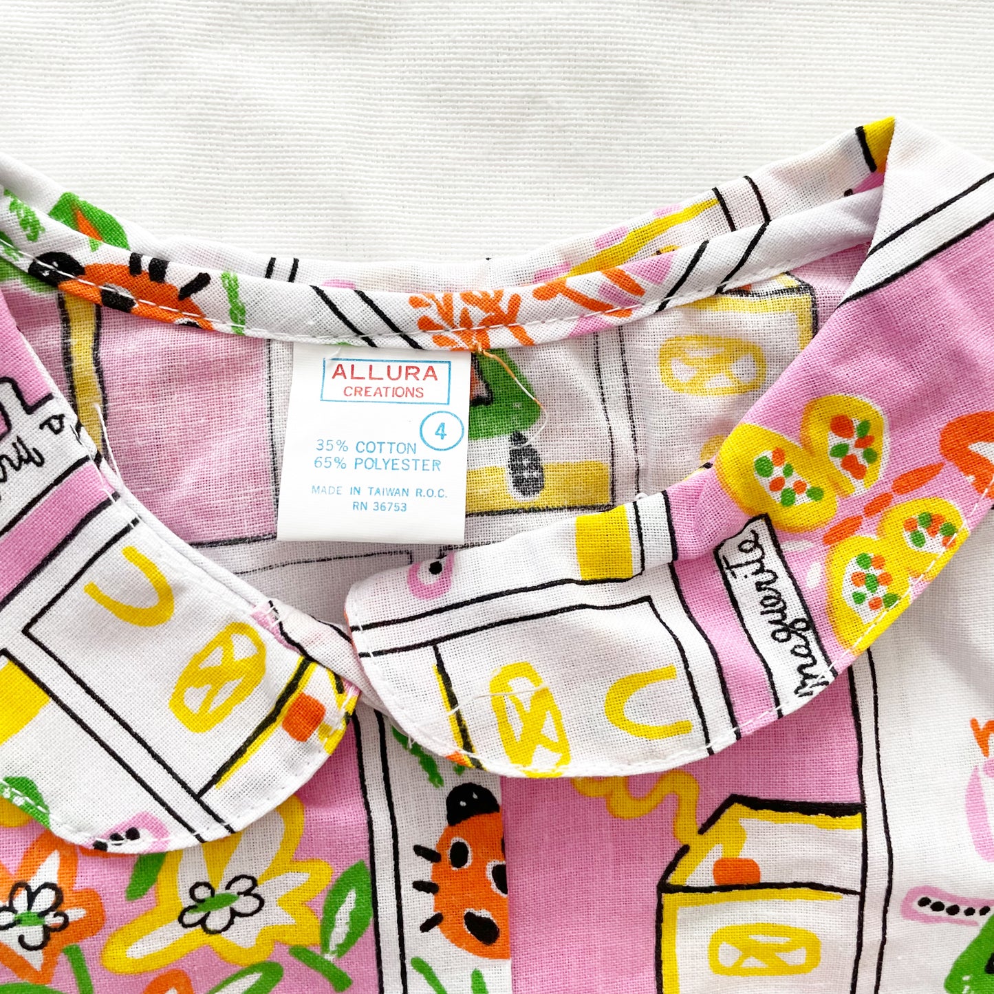 Happy Doodle Button Up Shirt Set • 4T - Yellow Clover Vintage Kids Clothes