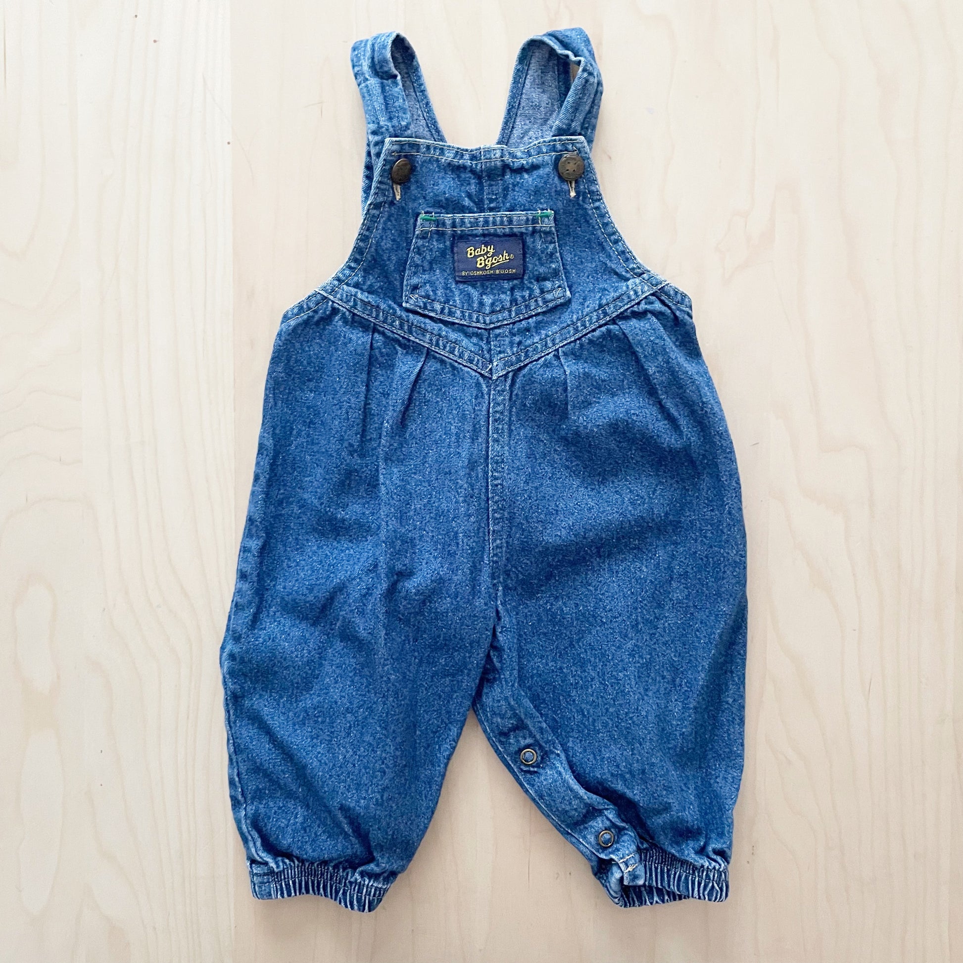 Baby B’gosh Darker Wash Bubble Overalls - Yellow Clover Vintage Kids Clothes