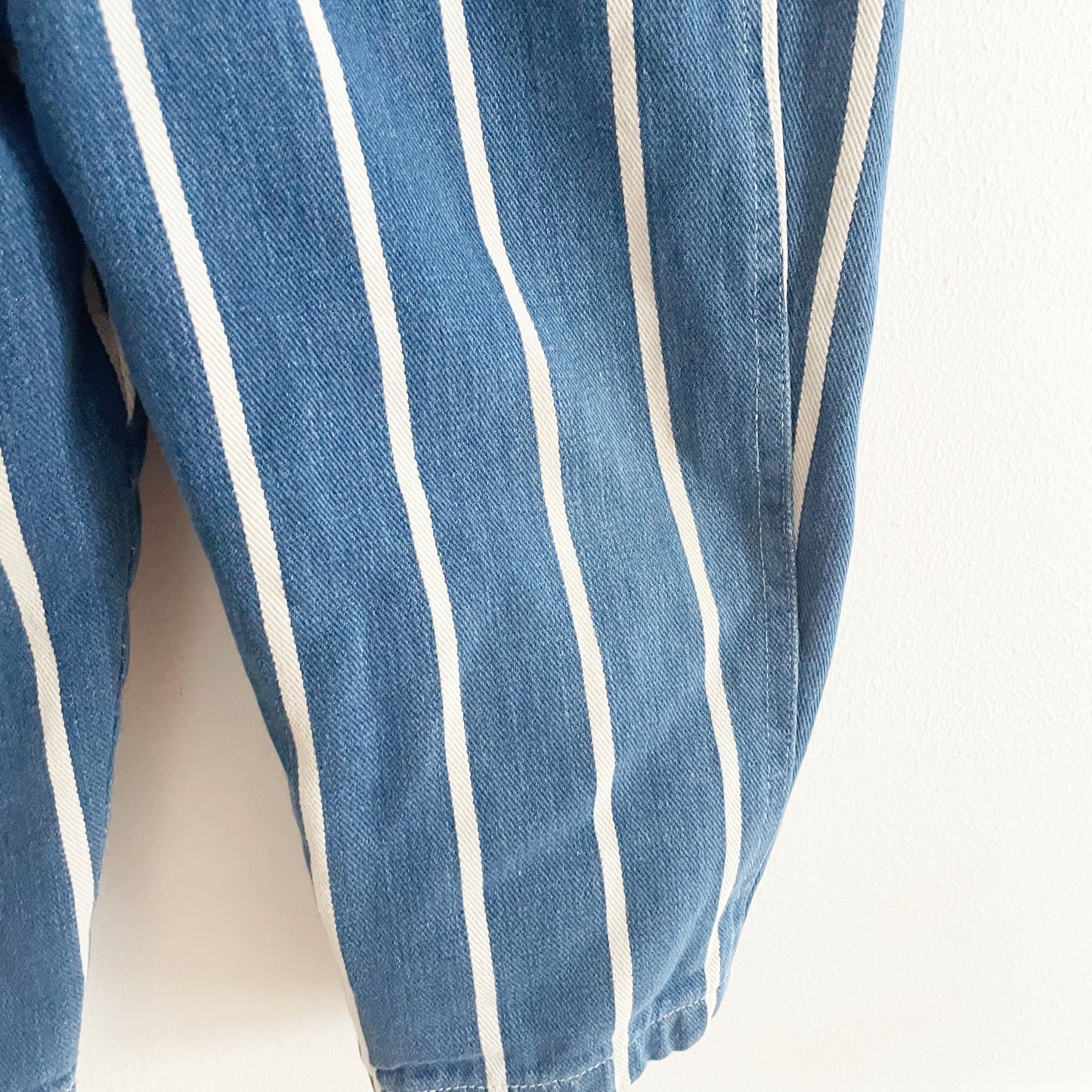 OshKosh Striped Lined Denim Overalls - Yellow Clover Vintage Kids Clothes