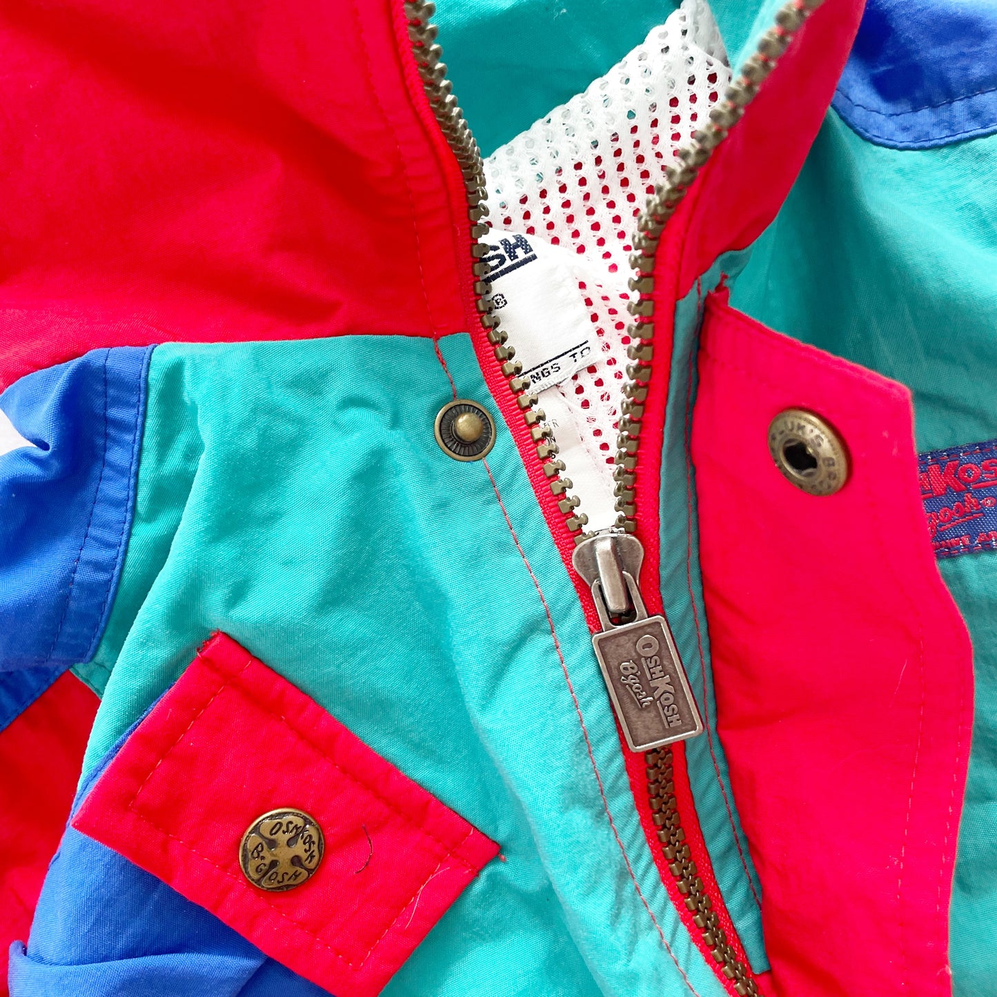OshKosh Nylon Colorblock Jacket - Yellow Clover Vintage Kids Clothes