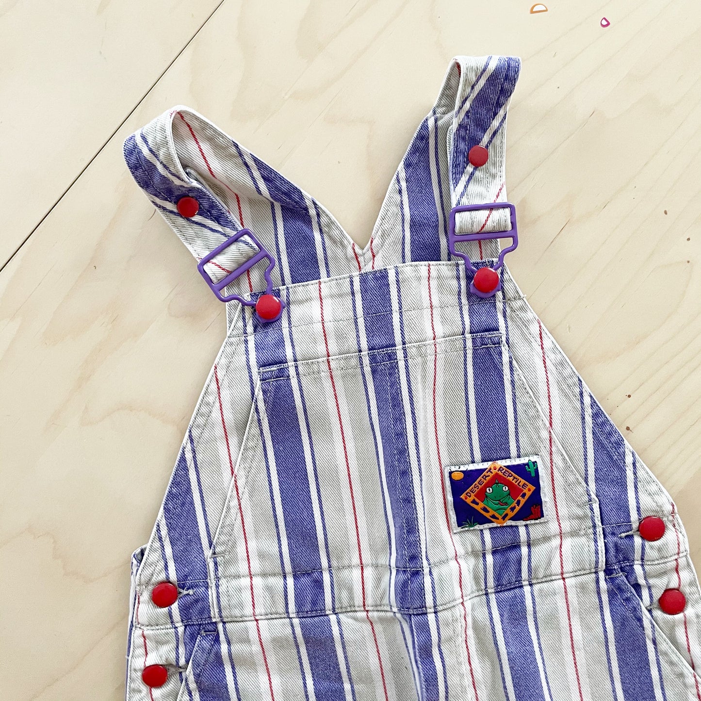 Gymboree Striped Reptile Patch Overalls - Yellow Clover Vintage Kids Clothes