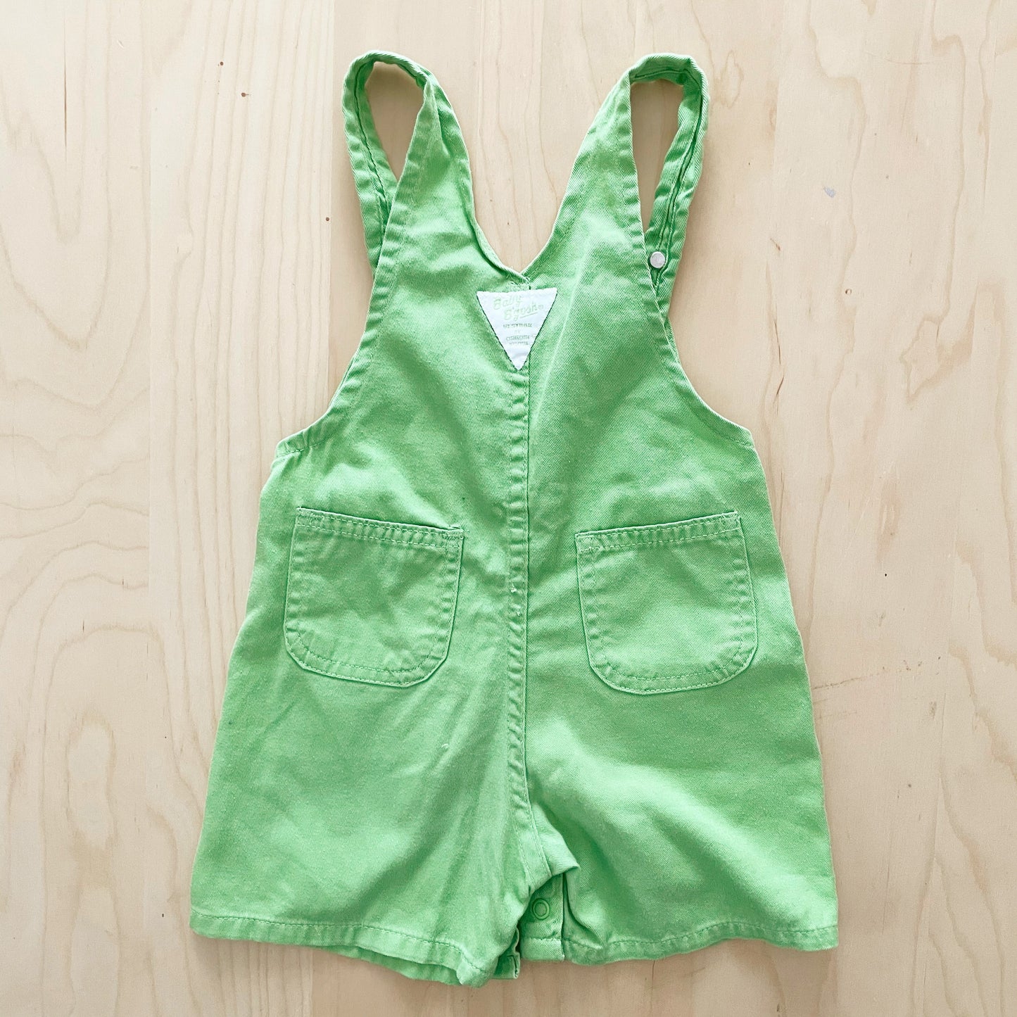 Baby B’gosh Solid Green Shortalls - Yellow Clover Vintage Kids Clothes