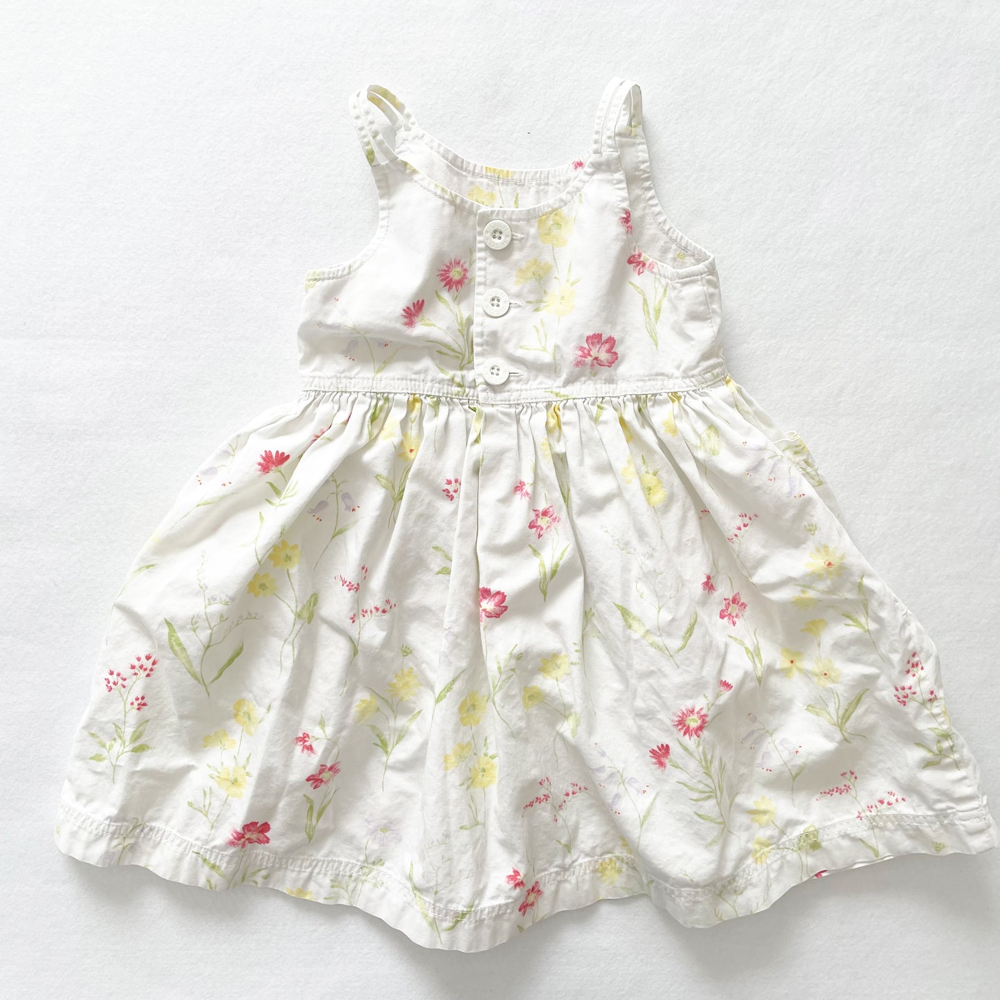 OshKosh White Floral Dress - Yellow Clover Vintage Kids Clothes