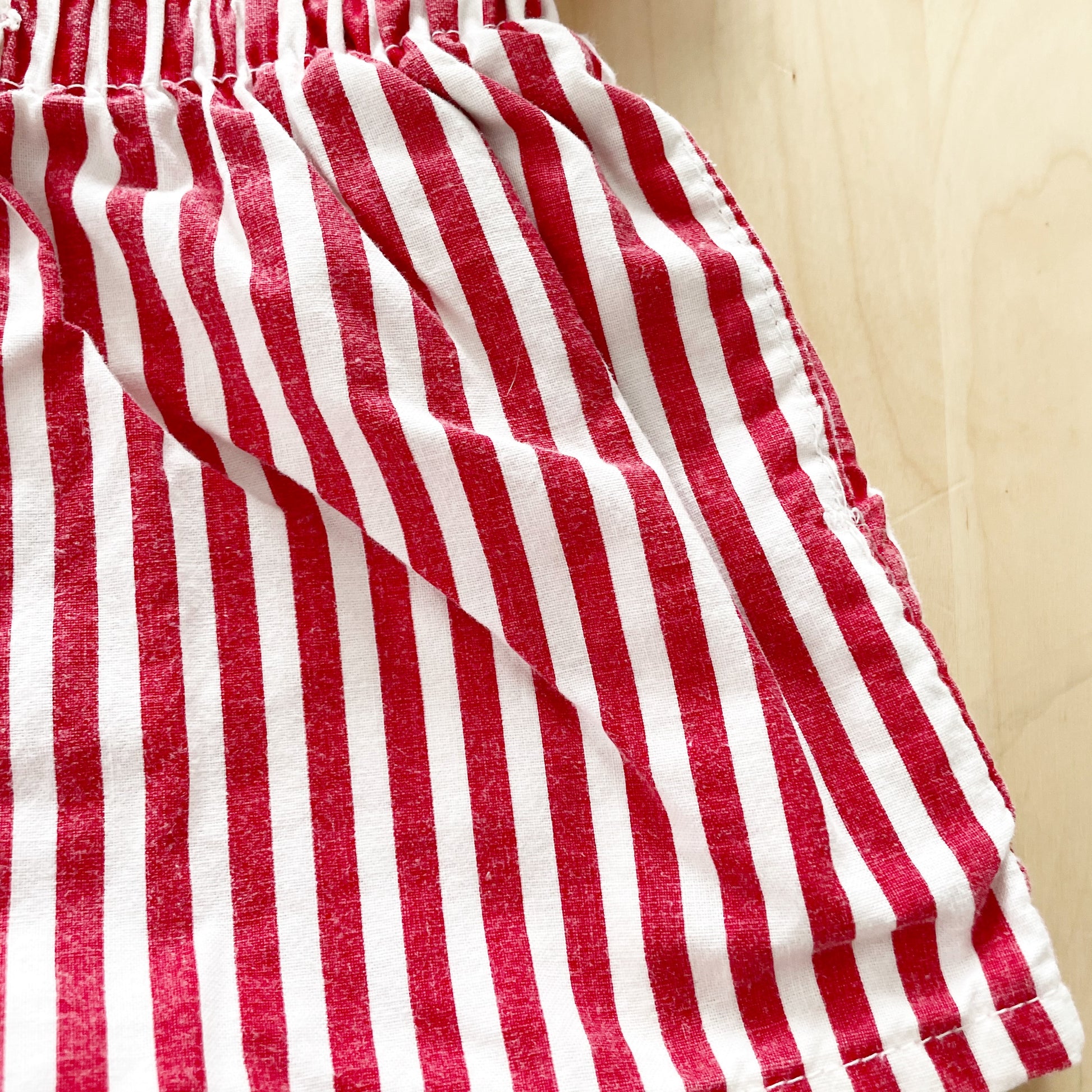 OshKosh Red Stripe Shortalls Set - Yellow Clover Vintage Kids Clothes