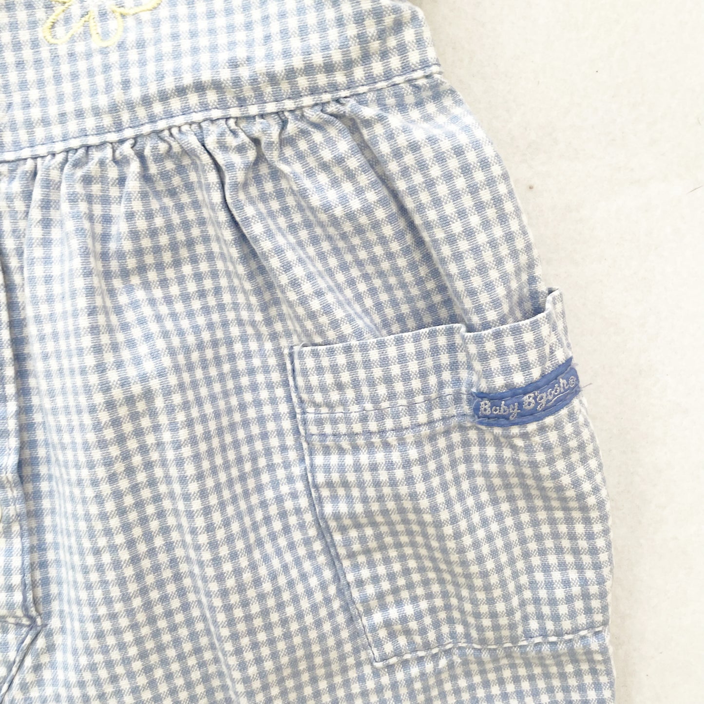 Baby B’gosh Gingham Romper Set - Yellow Clover Vintage Kids Clothes