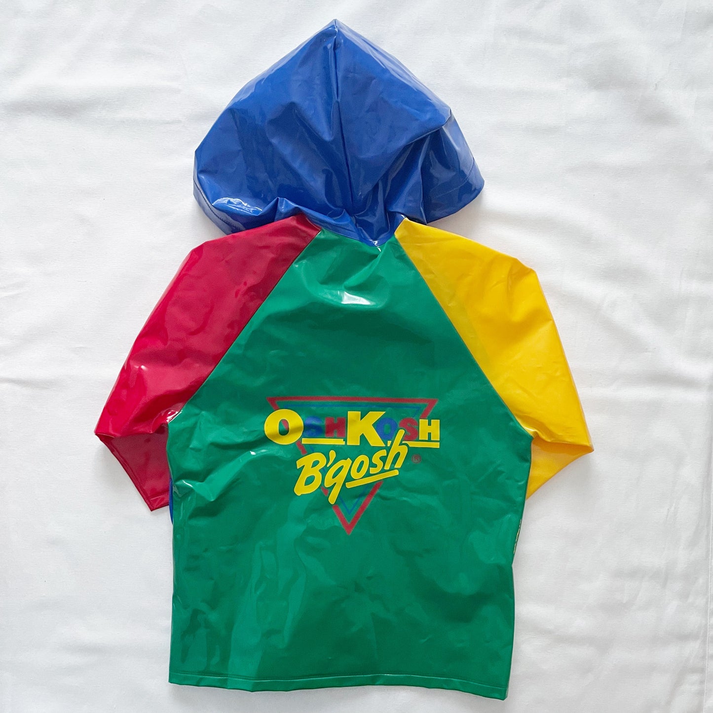 OshKosh Colorblock Logo Rain Coat - Yellow Clover Vintage Kids Clothes
