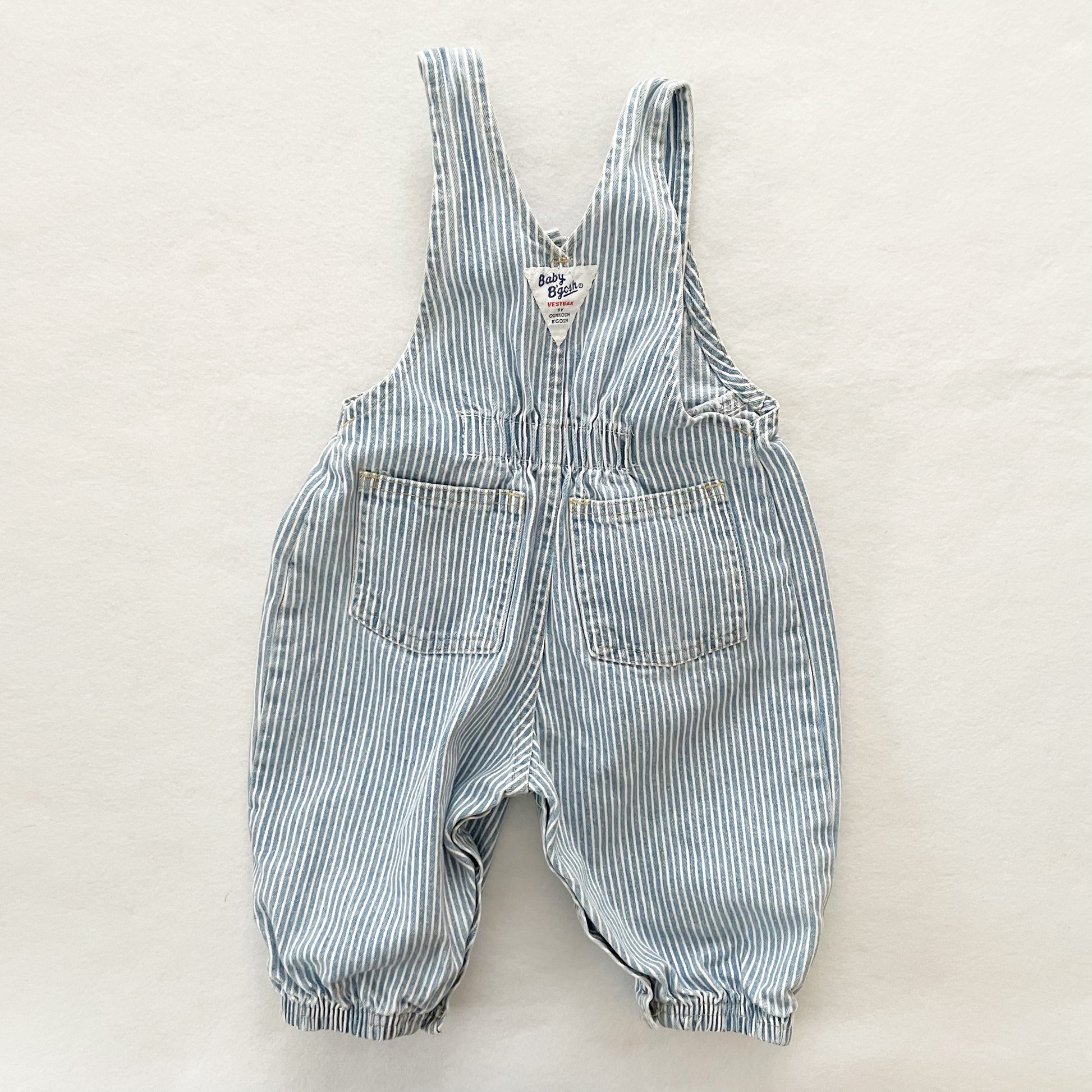 Baby B’gosh Hickory Stripe Bubble Overalls - Yellow Clover Vintage Kids Clothes