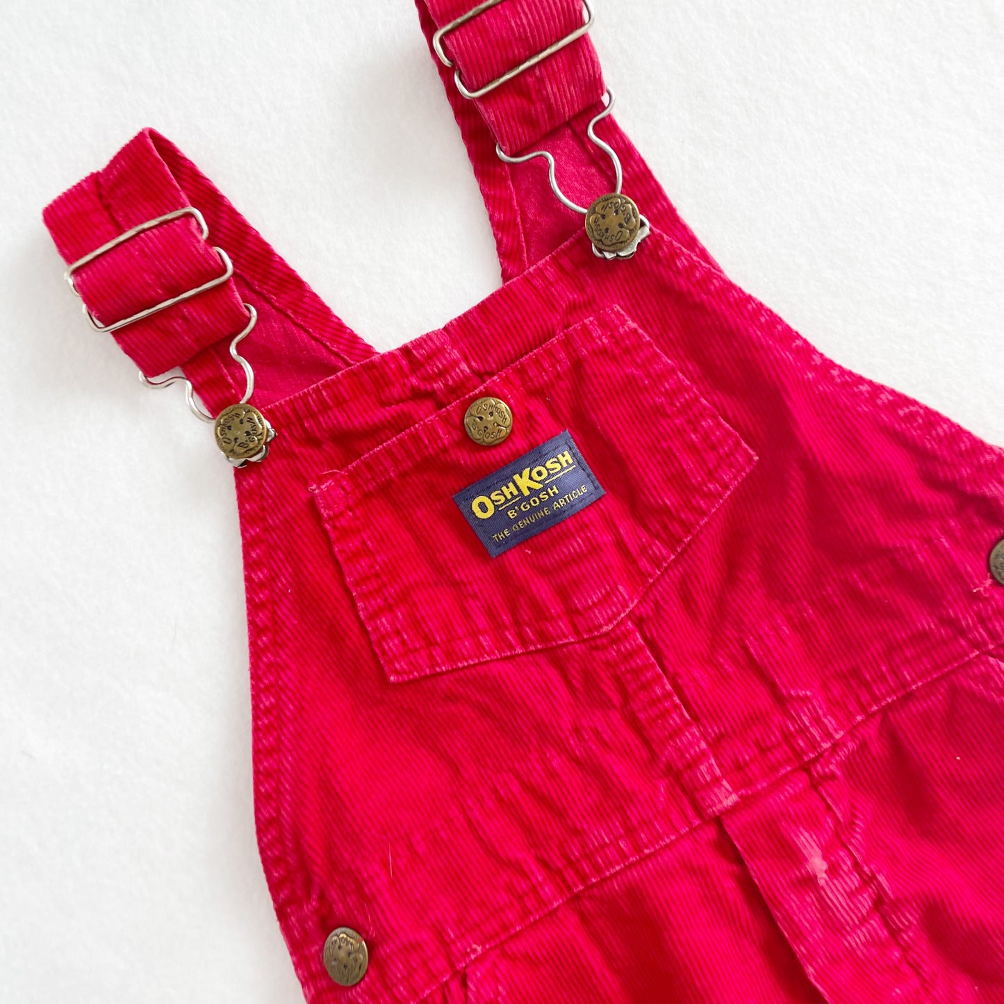 OshKosh Red Cord Classic Overalls - Yellow Clover Vintage Kids Clothes