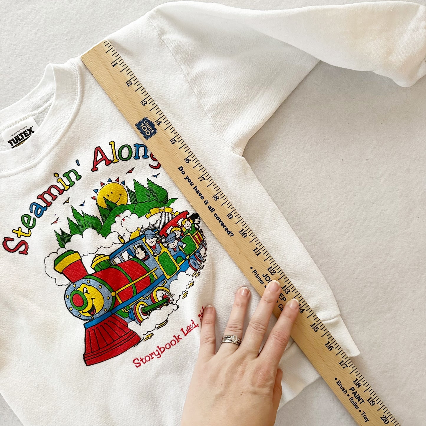 Storybook Land Train Sweatshirt - Yellow Clover Vintage Kids Clothes
