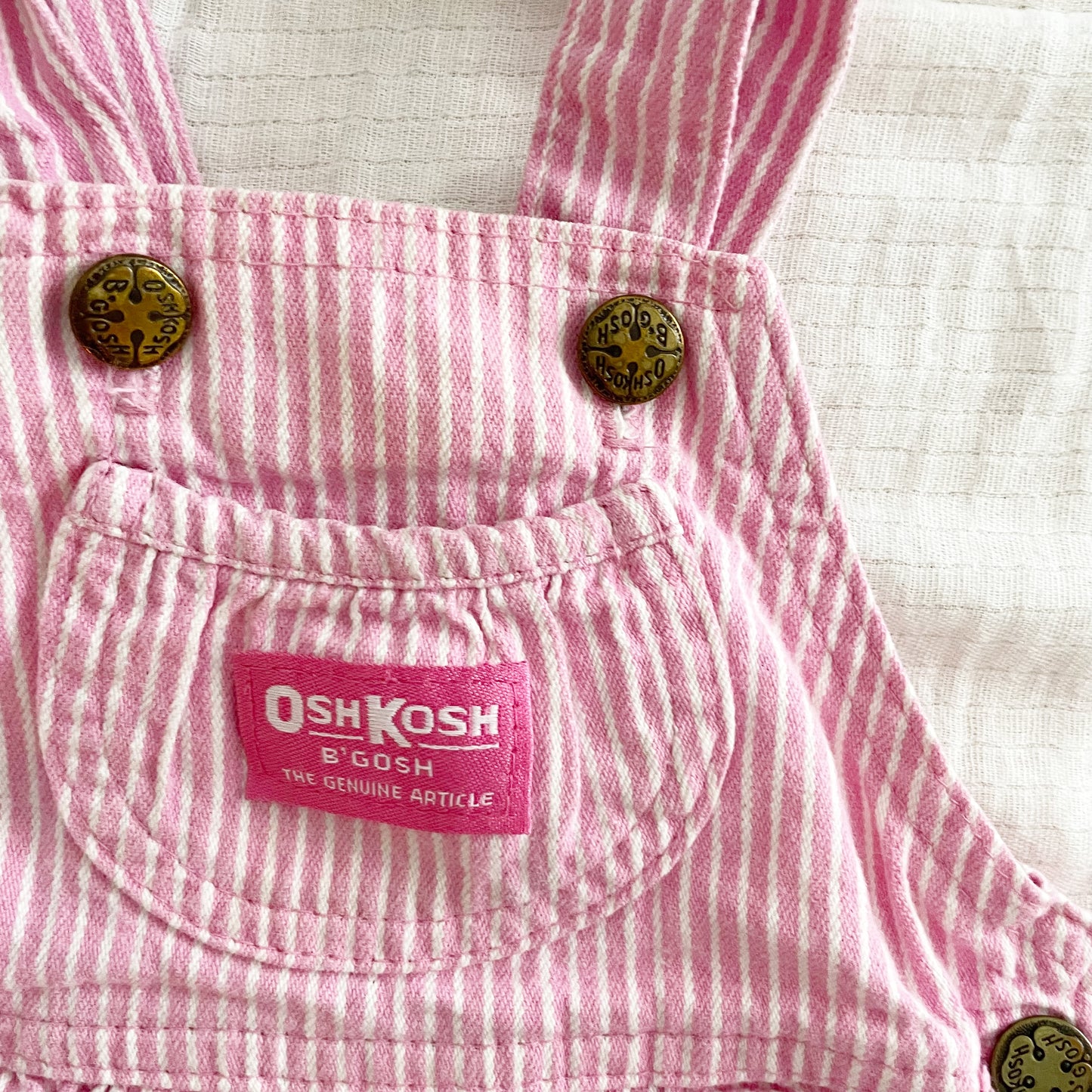 OshKosh Pink Hickory Bubble Overalls