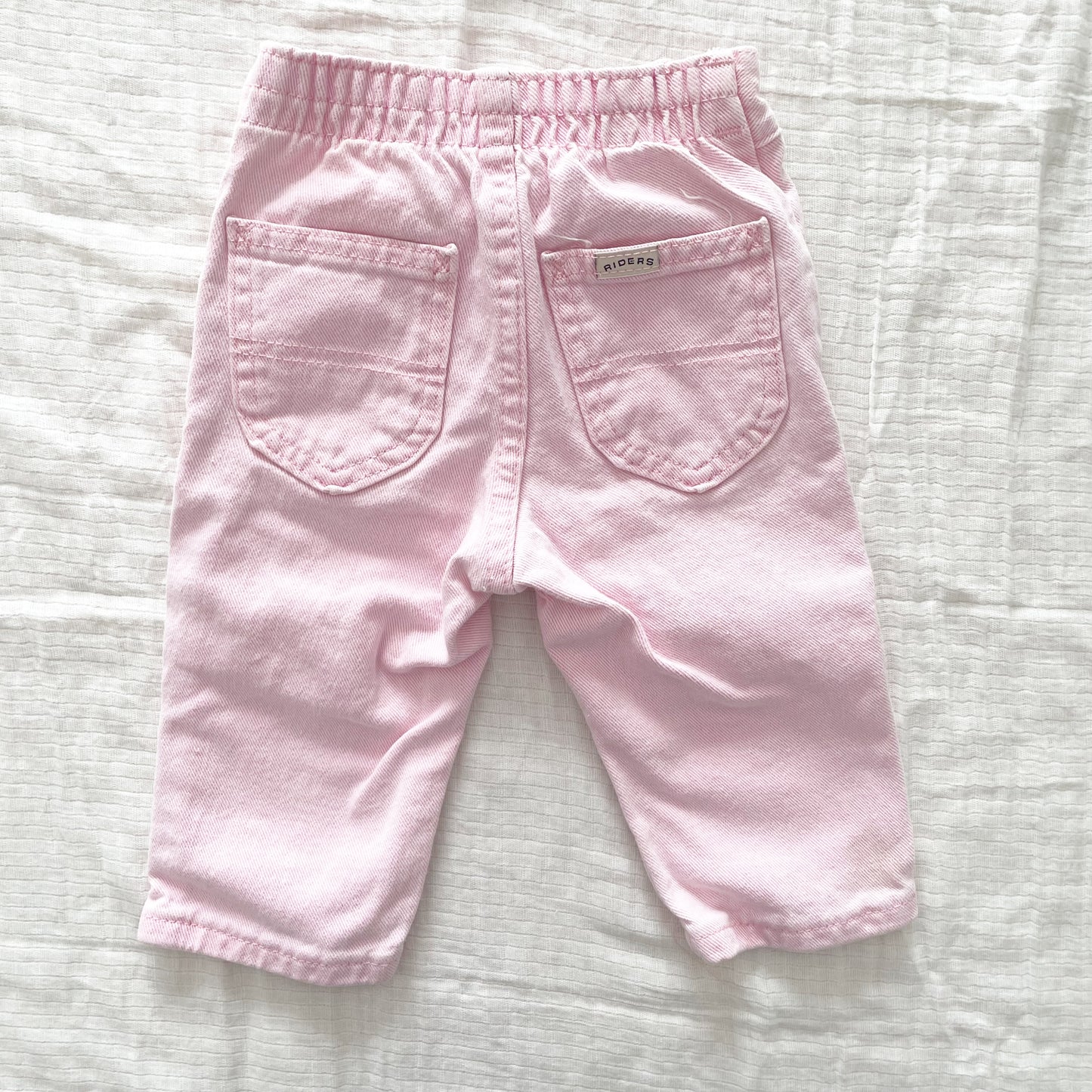 Riders Pink Denim Jeans • 12m - Yellow Clover Vintage Kids Clothes
