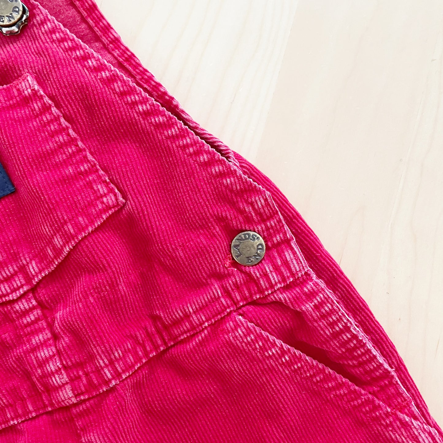 Lands’ End Red Cord Overalls - Yellow Clover Vintage Kids Clothes