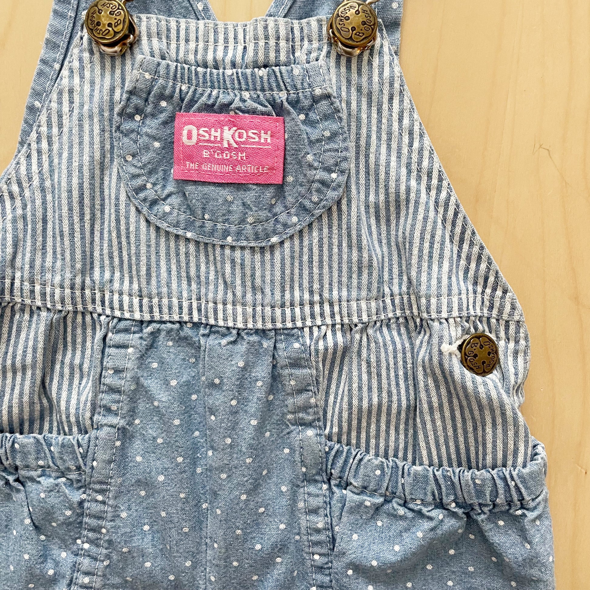 OshKosh Stripes and Dots Overalls - Yellow Clover Vintage Kids Clothes