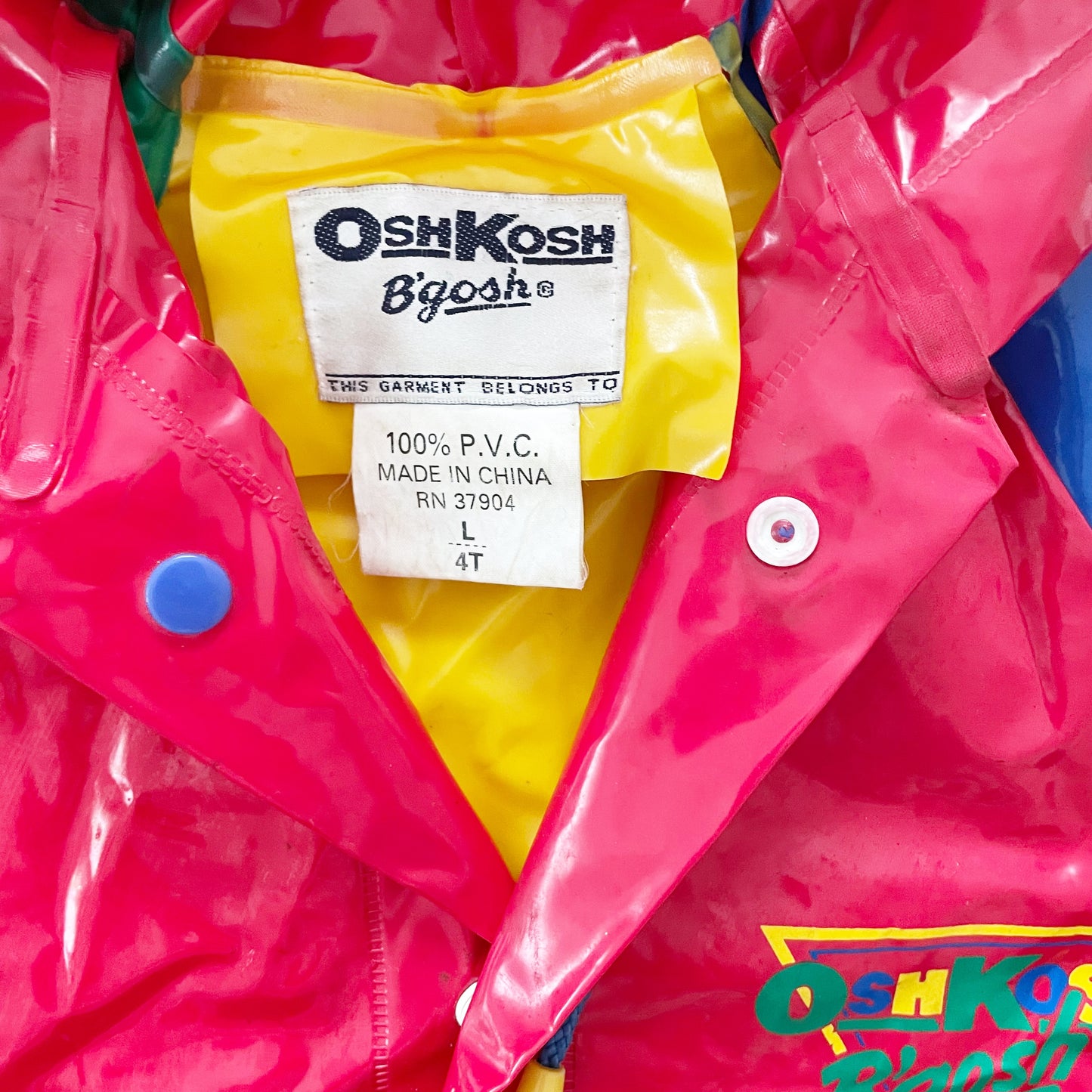 OshKosh Logo Rain Jacket - Yellow Clover Vintage Kids Clothes