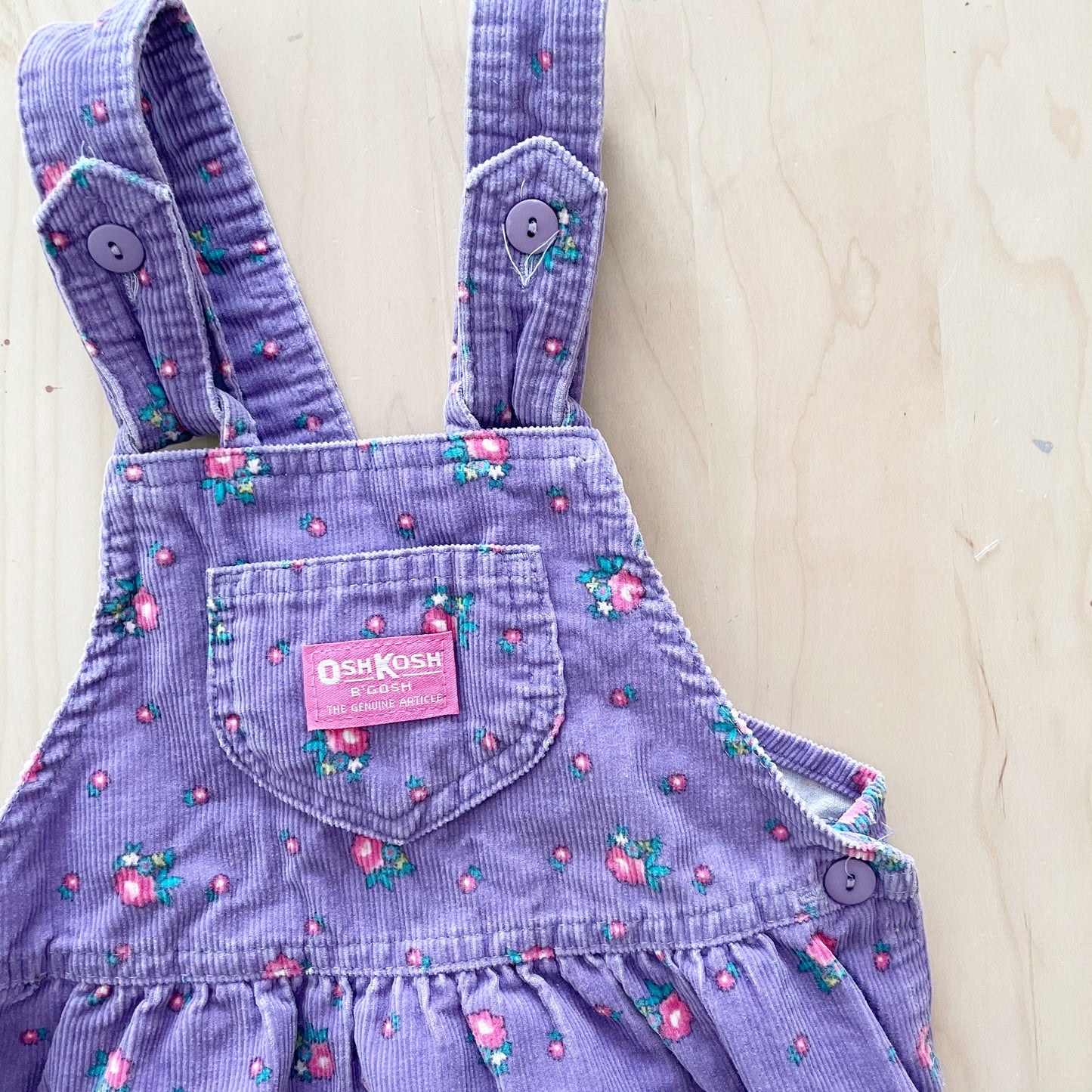 OshKosh Floral Cord Skirtall - Yellow Clover Vintage Kids Clothes