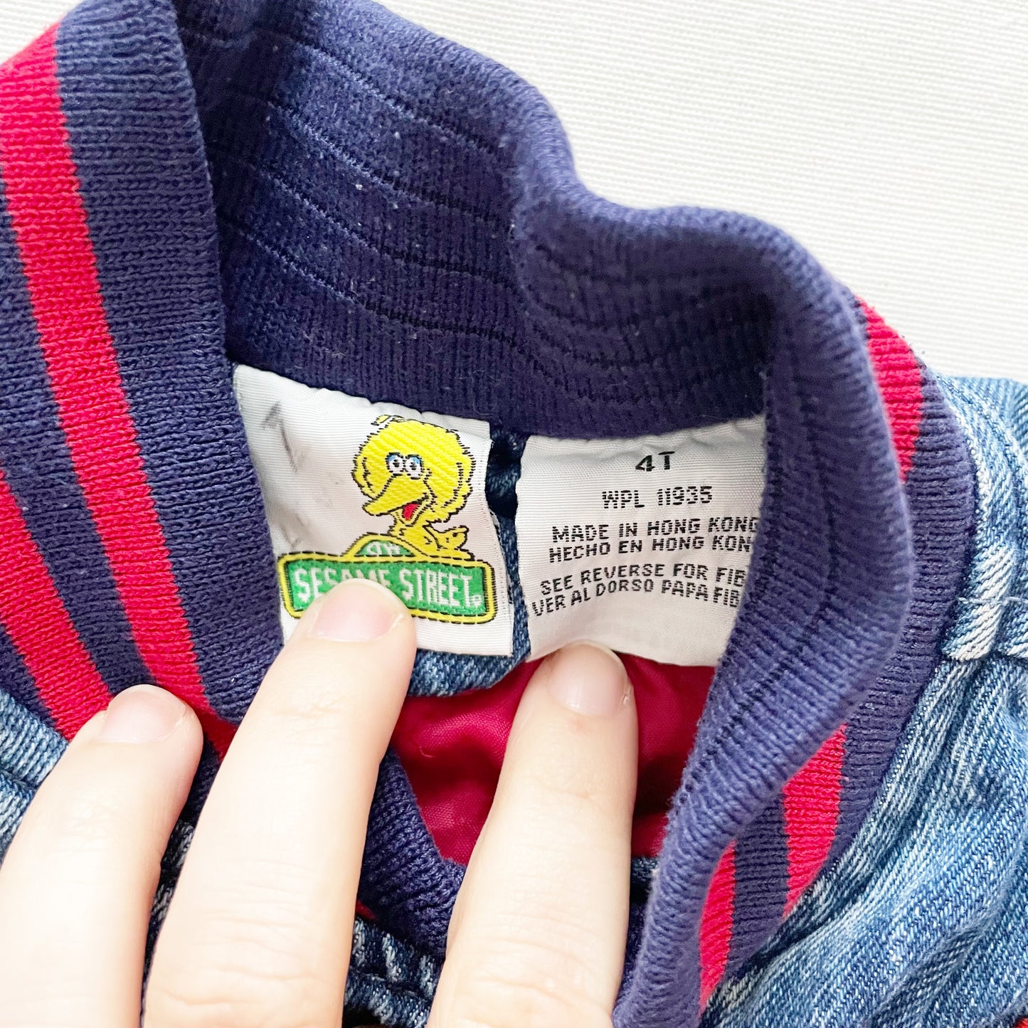 Sesame Street Elmo Varsity Jacket - Yellow Clover Vintage Kids Clothes