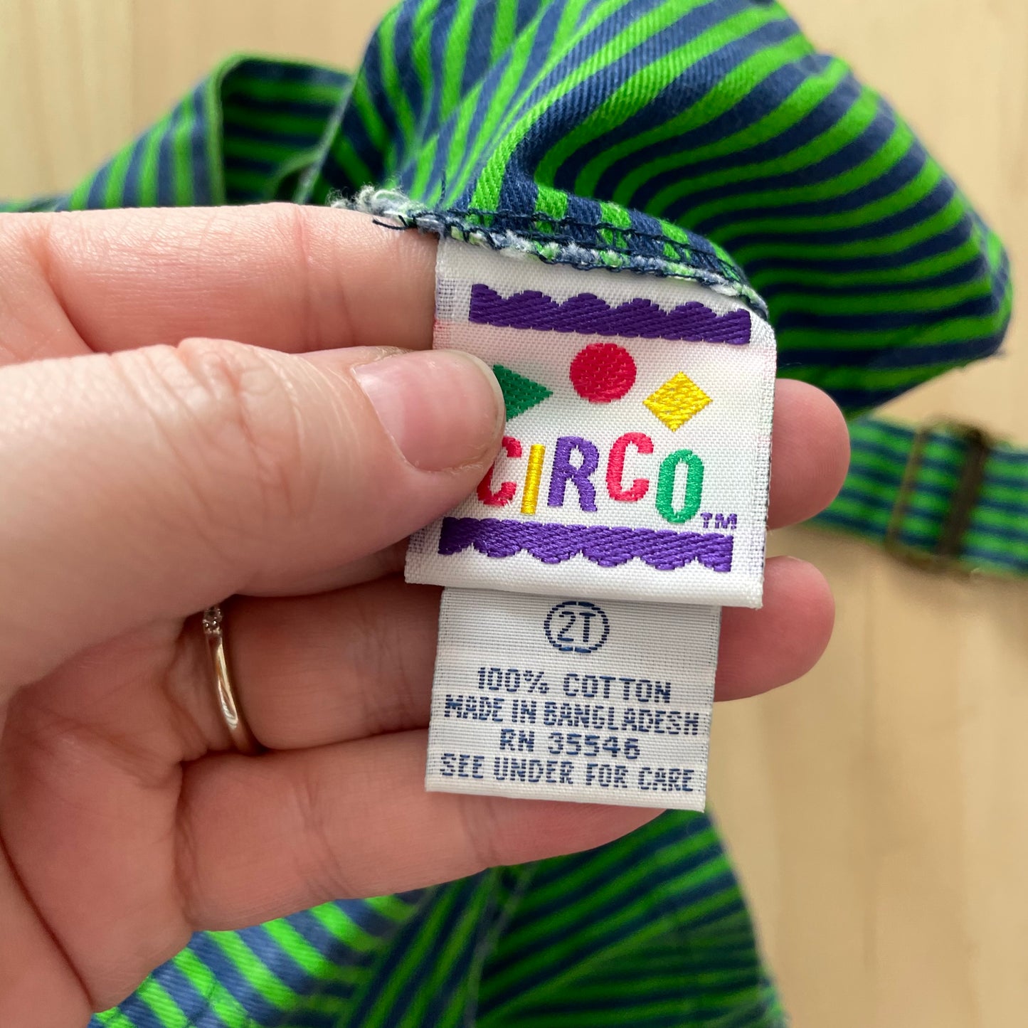 Vintage Circo Green Striped Overalls - Yellow Clover Vintage Kids Clothes