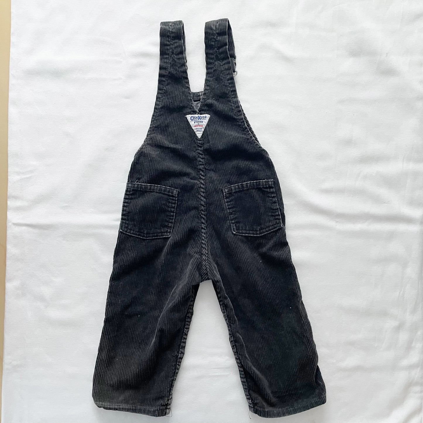 OshKosh Black Cord Overalls - Yellow Clover Vintage Kids Clothes